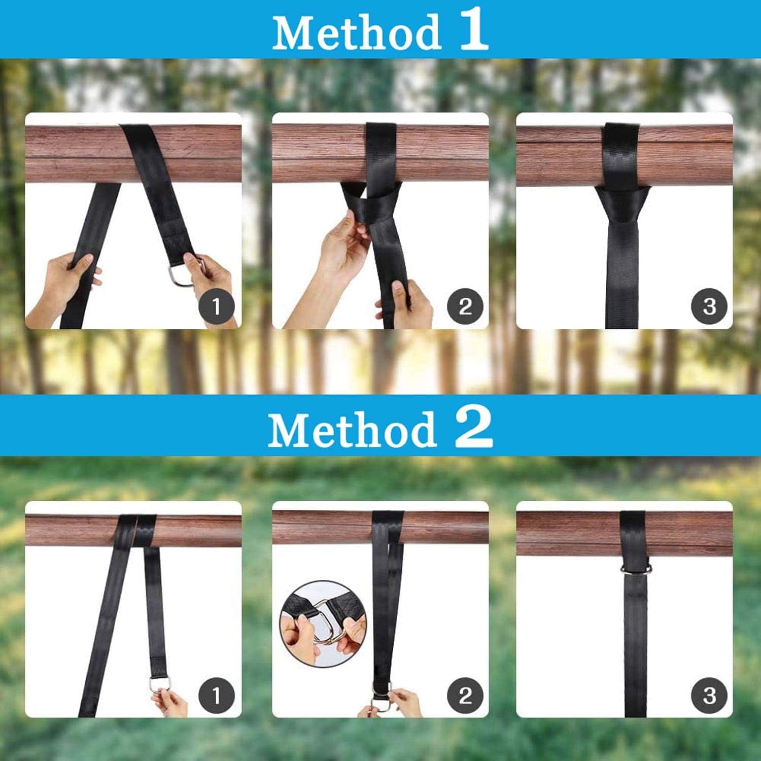 4gardenz® nylon Schommel / Hangmat Ophangset voor boom of balk 4gardenz® nylon Schommel / Hangmat Ophangset voor boom of balk