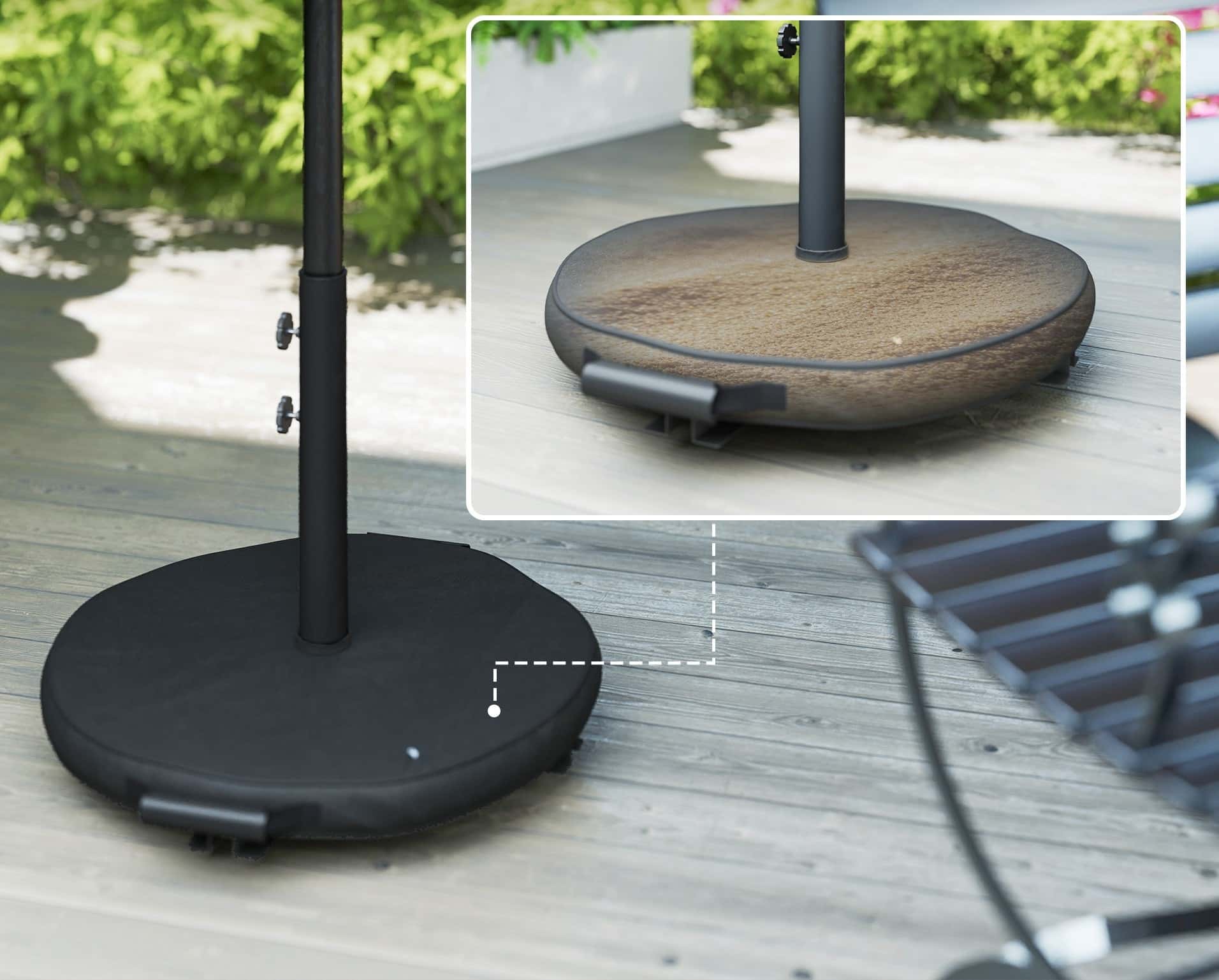4goodz Parasol 300 cm met Kruisvoet en Zandzak - UV 30+ - Crèmewit