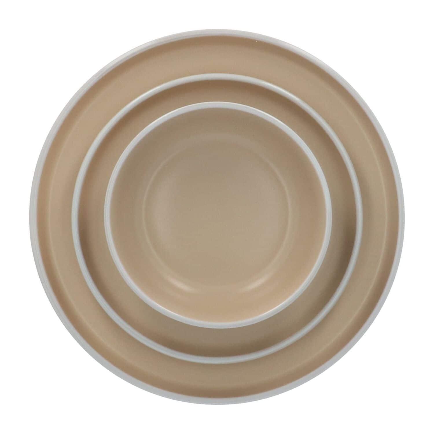6 persoons Servies 18 delig Nordic style Keramiek - beige/wit