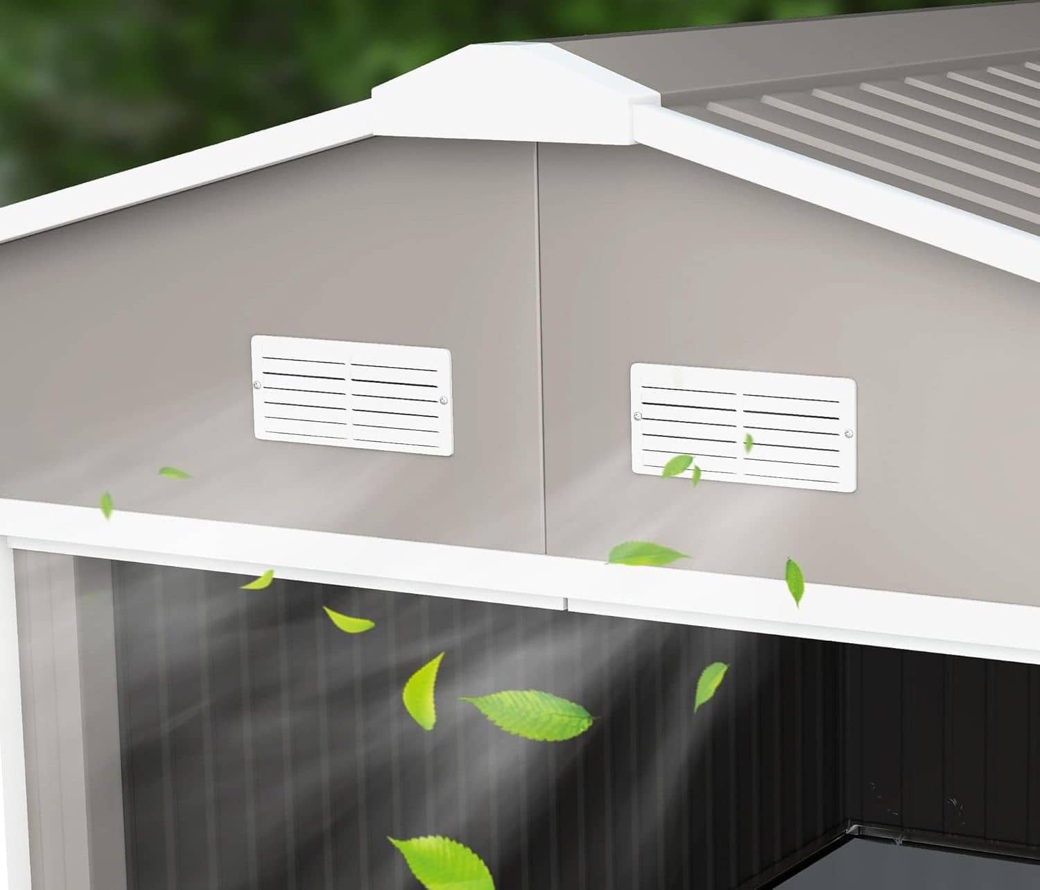 Grote Tuinschuur 22 m³ Weerbestendig met Schuifdeuren - Lichtgrijs