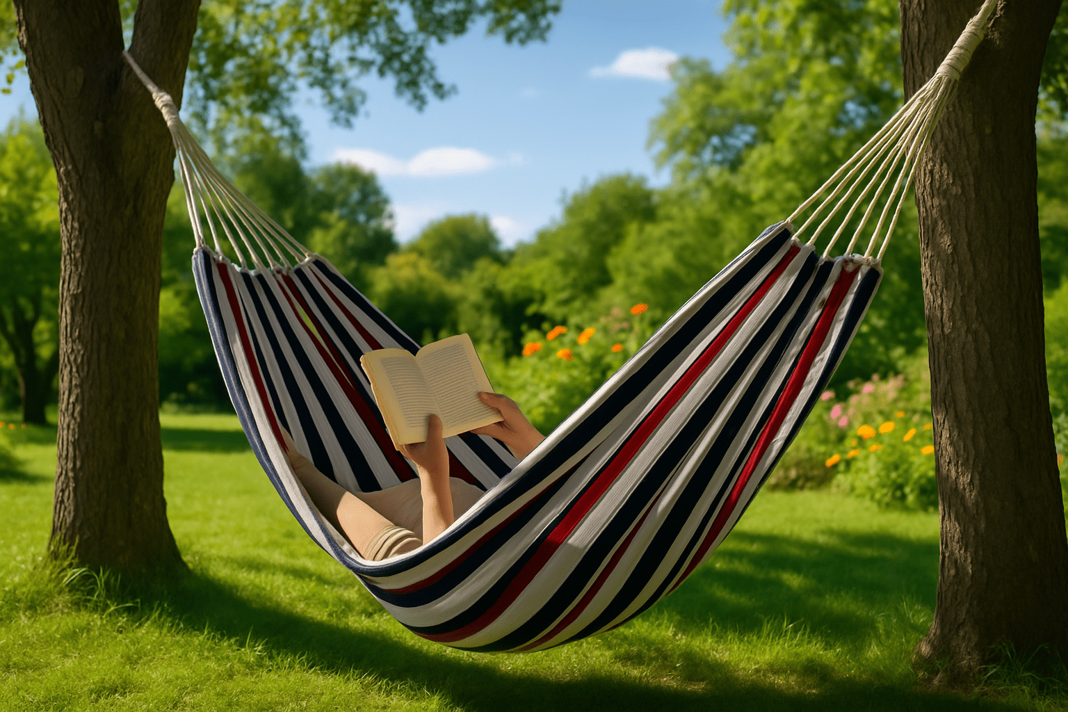 4gardenz® Hangmat Scandic - Katoen 320x150 cm - Max belasting: 200 kg