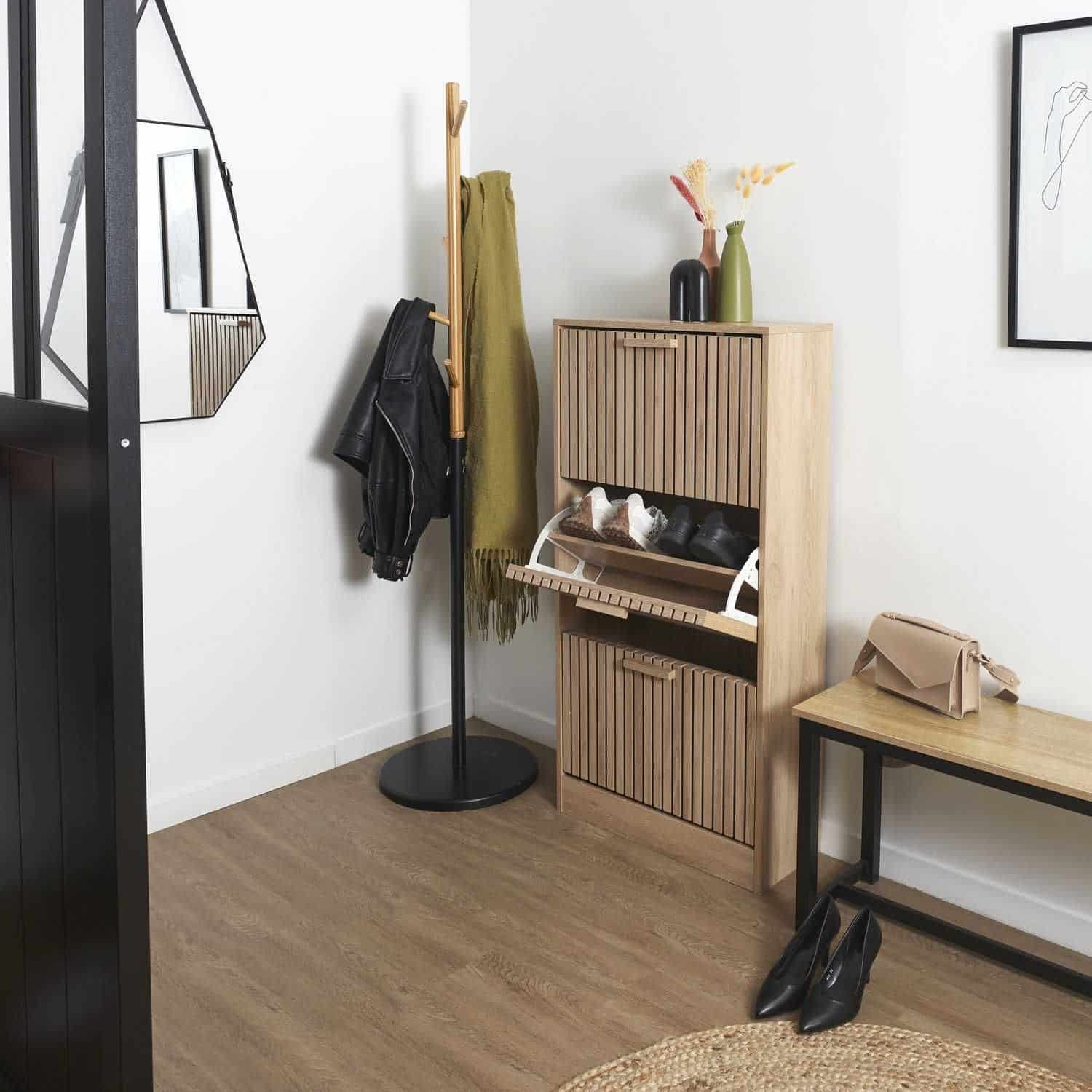 Luzzo Klub Schoenenkast 3 lades voor 12-18 paar - Paneel - Bruin