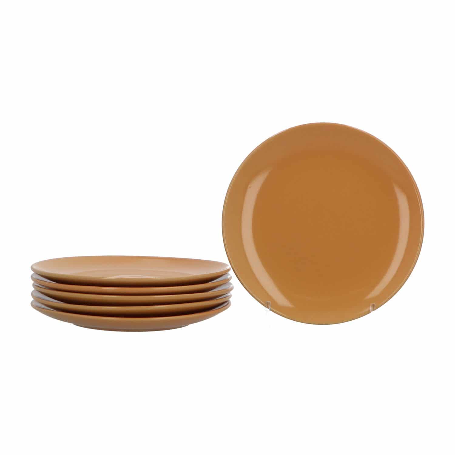 Serviesset Aardewerk 6 persoons 18-delig - Geglazuurd - Geel