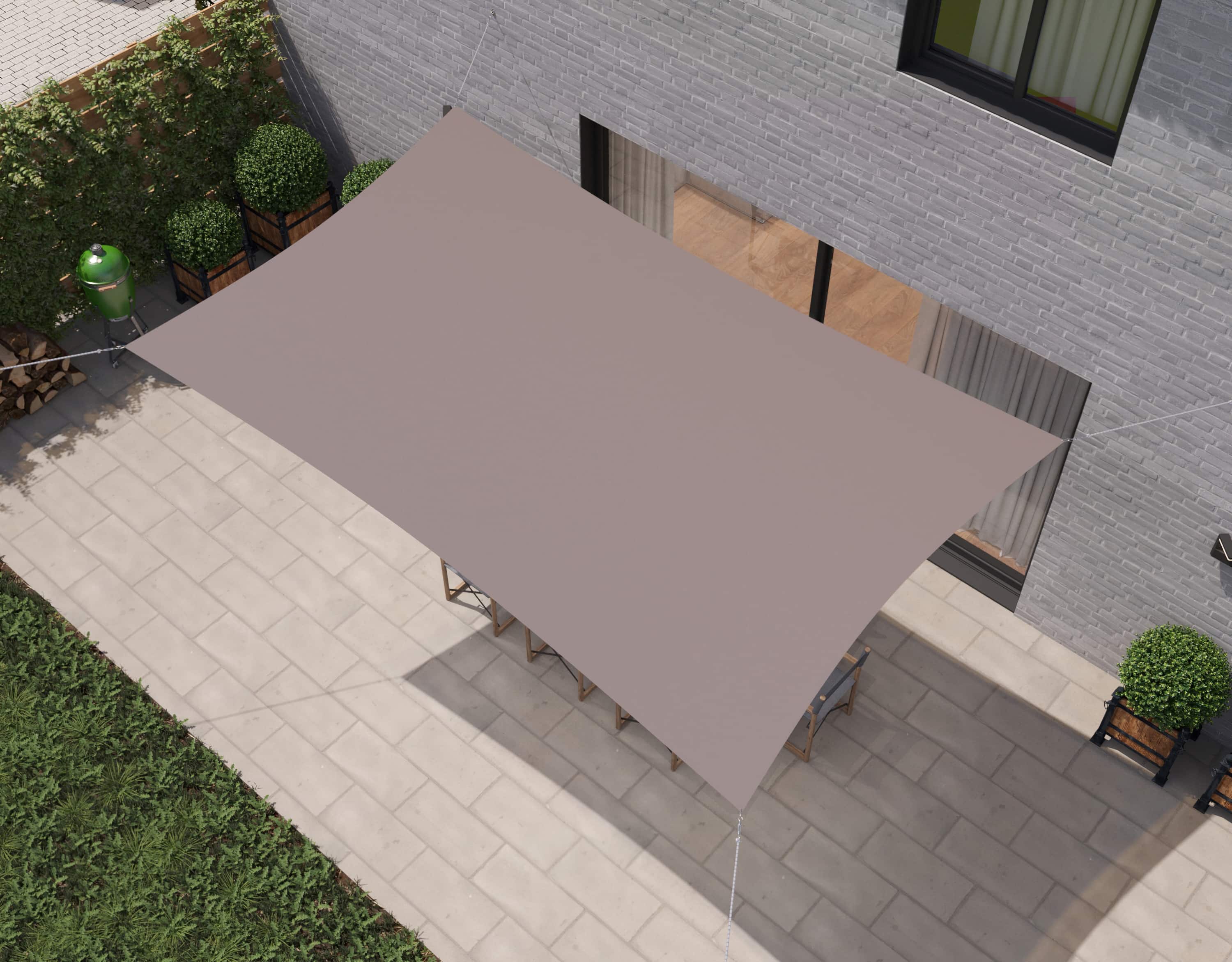 hanSe® Schaduwdoek Rechthoek Waterdoorlatend 3x6 m Zonnedoek Taupe