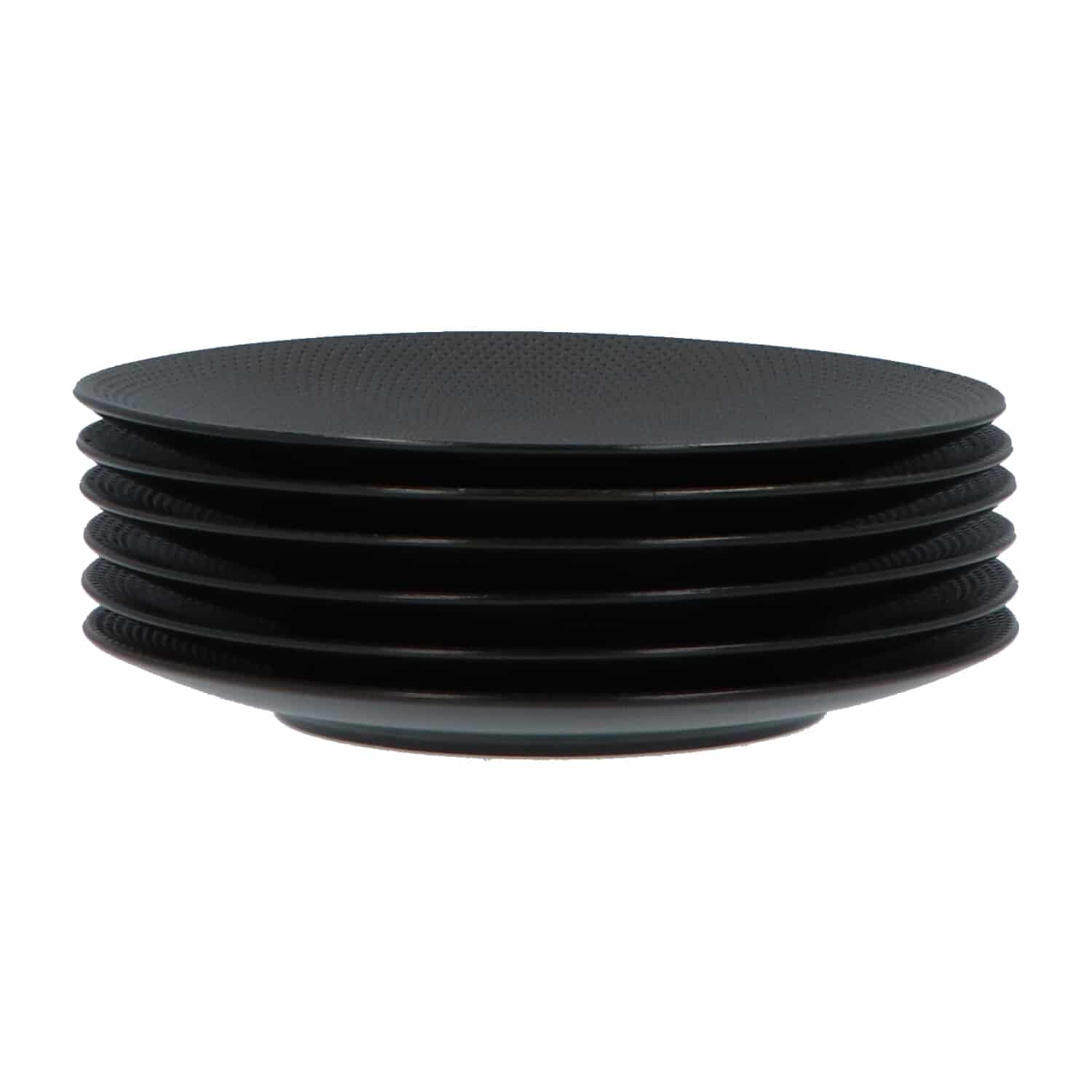4goodz Porseleinen Ontbijt/Dessert Borden Caviar 6 stuks 21 cm - Zwart