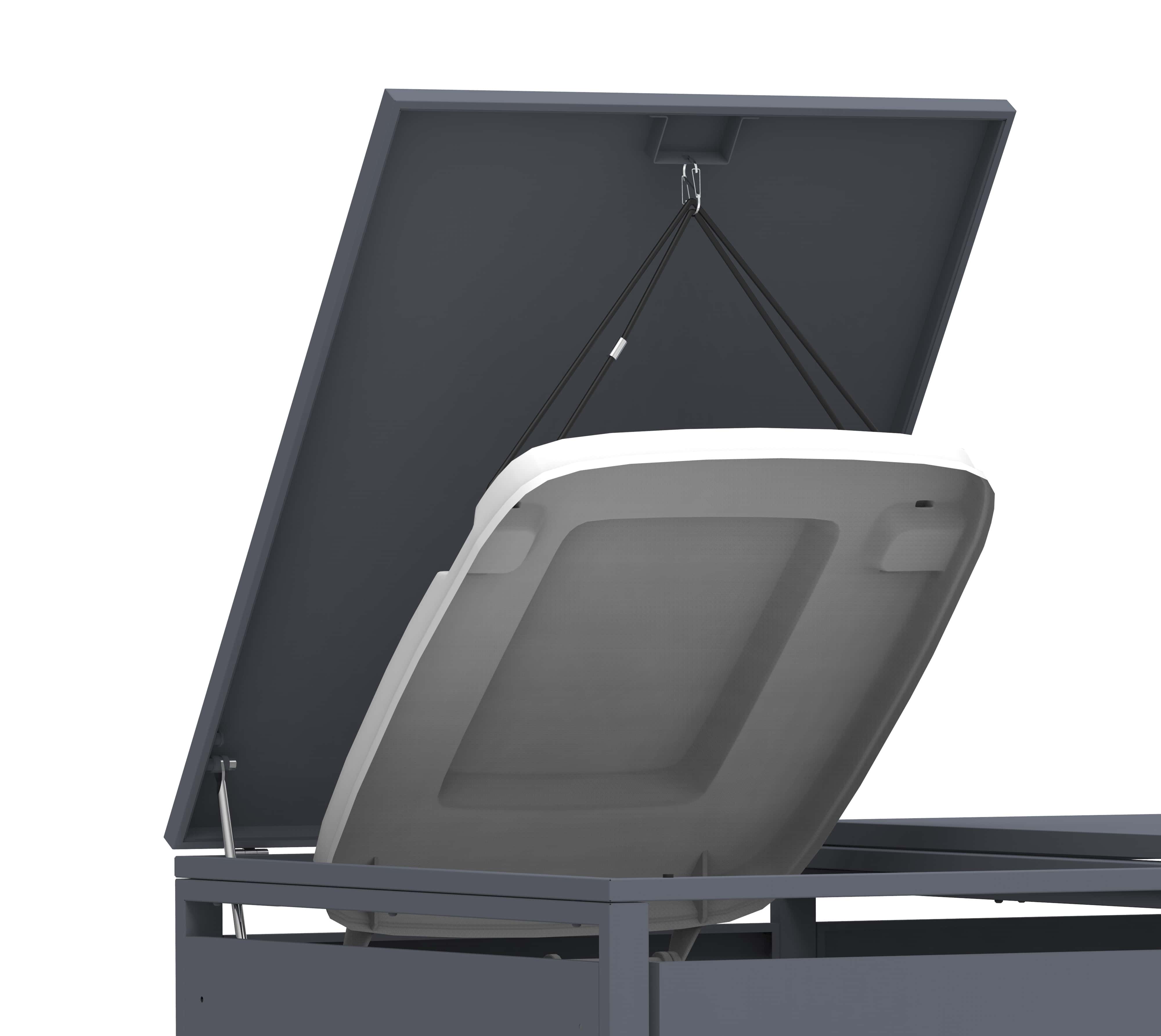 Westmann Pedura-3 Metalen Containerombouw met Pedaal bediening - 3 kliko's - Antraciet