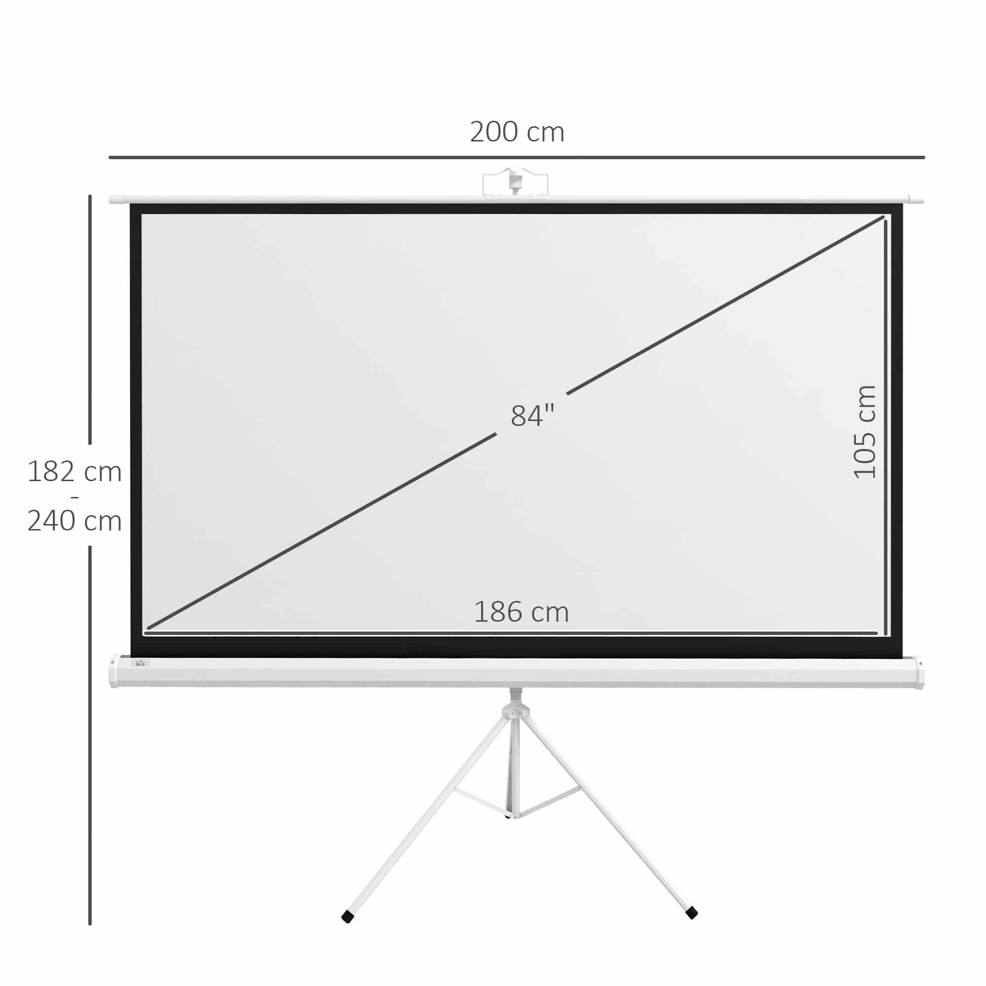 4goodz HD Beamer Projectiescherm Staand 84 inch 16:9 - 186x105 cm - Wit