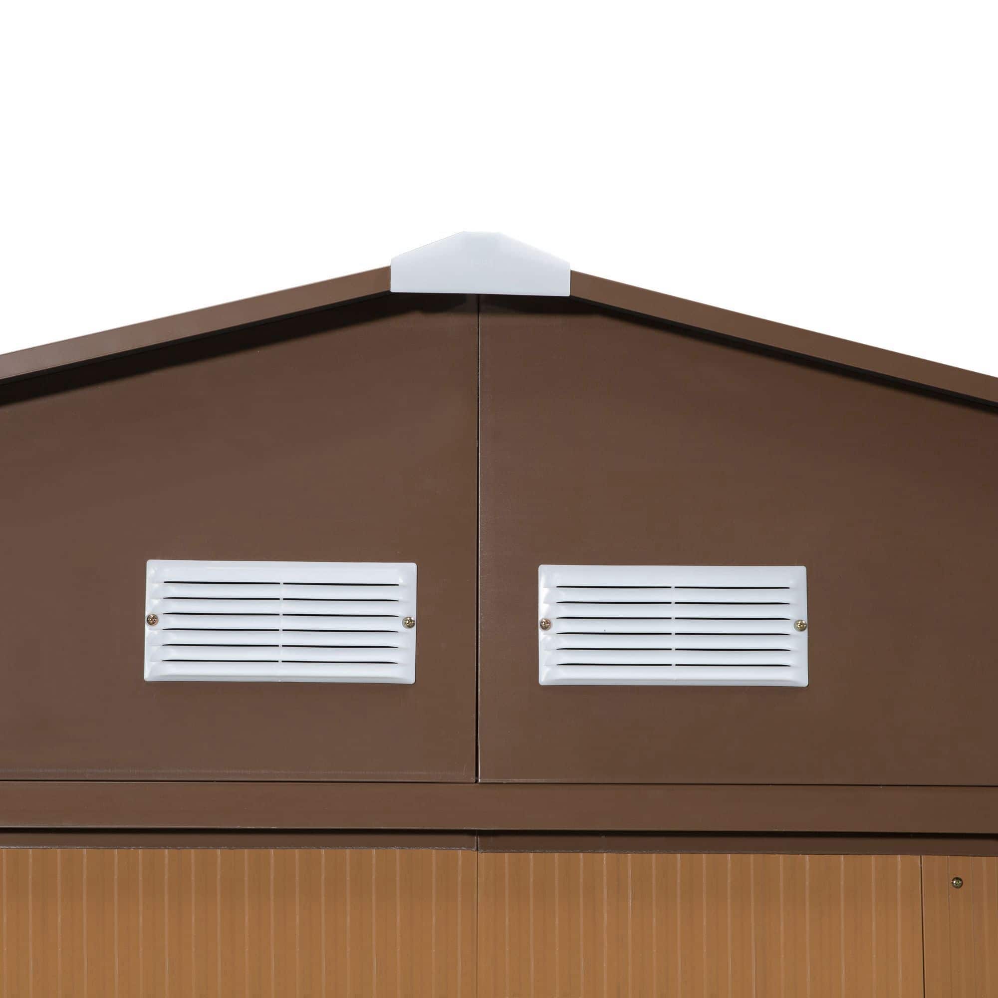 Groot stalen Gereedschapsschuur Tuinhuis 20m³ - 340x386 cm - Bruin