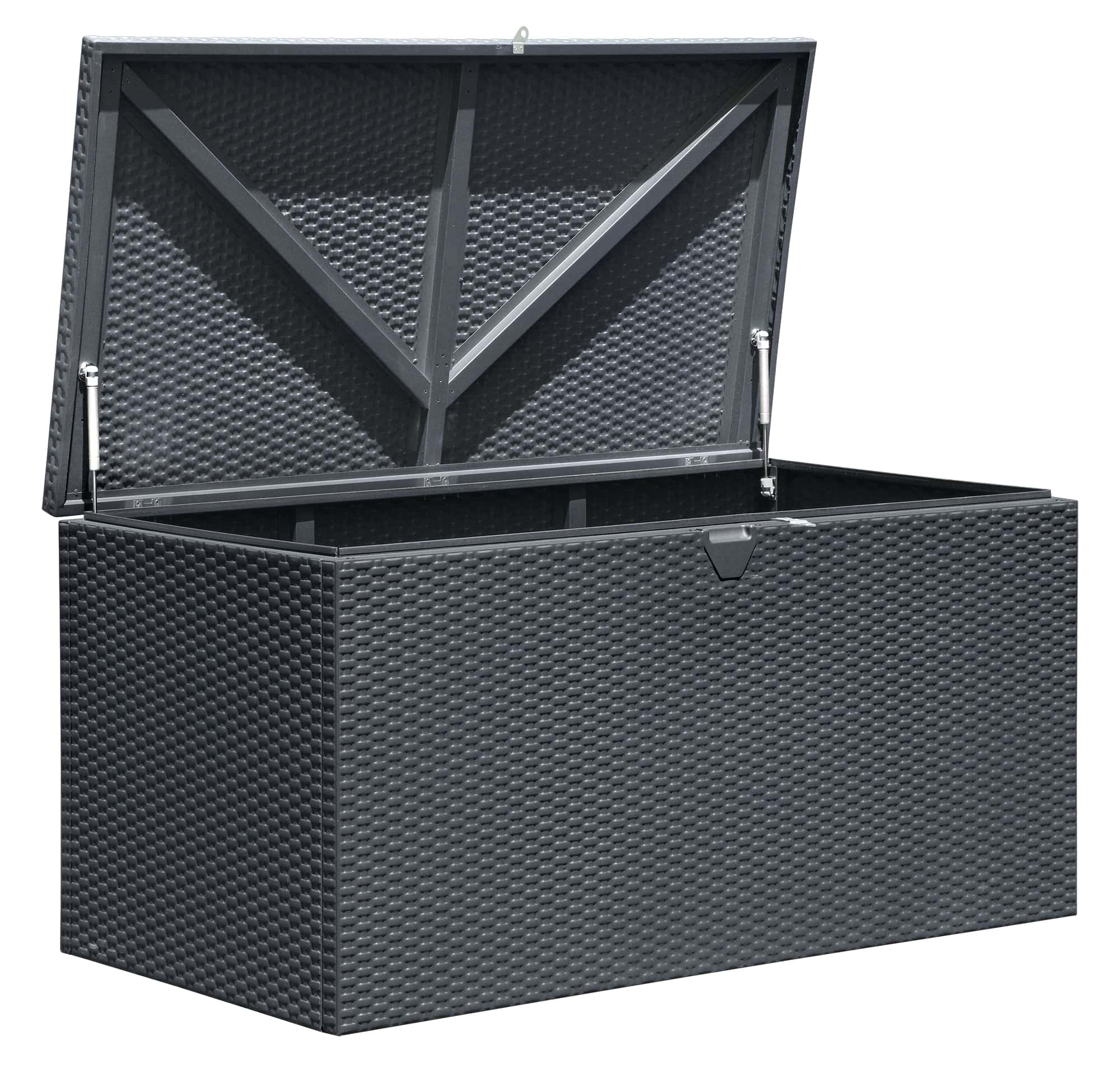 Lifetime® Kunststof Kussenbox staal 509 Ltr - 132x70x67cm - Antraciet