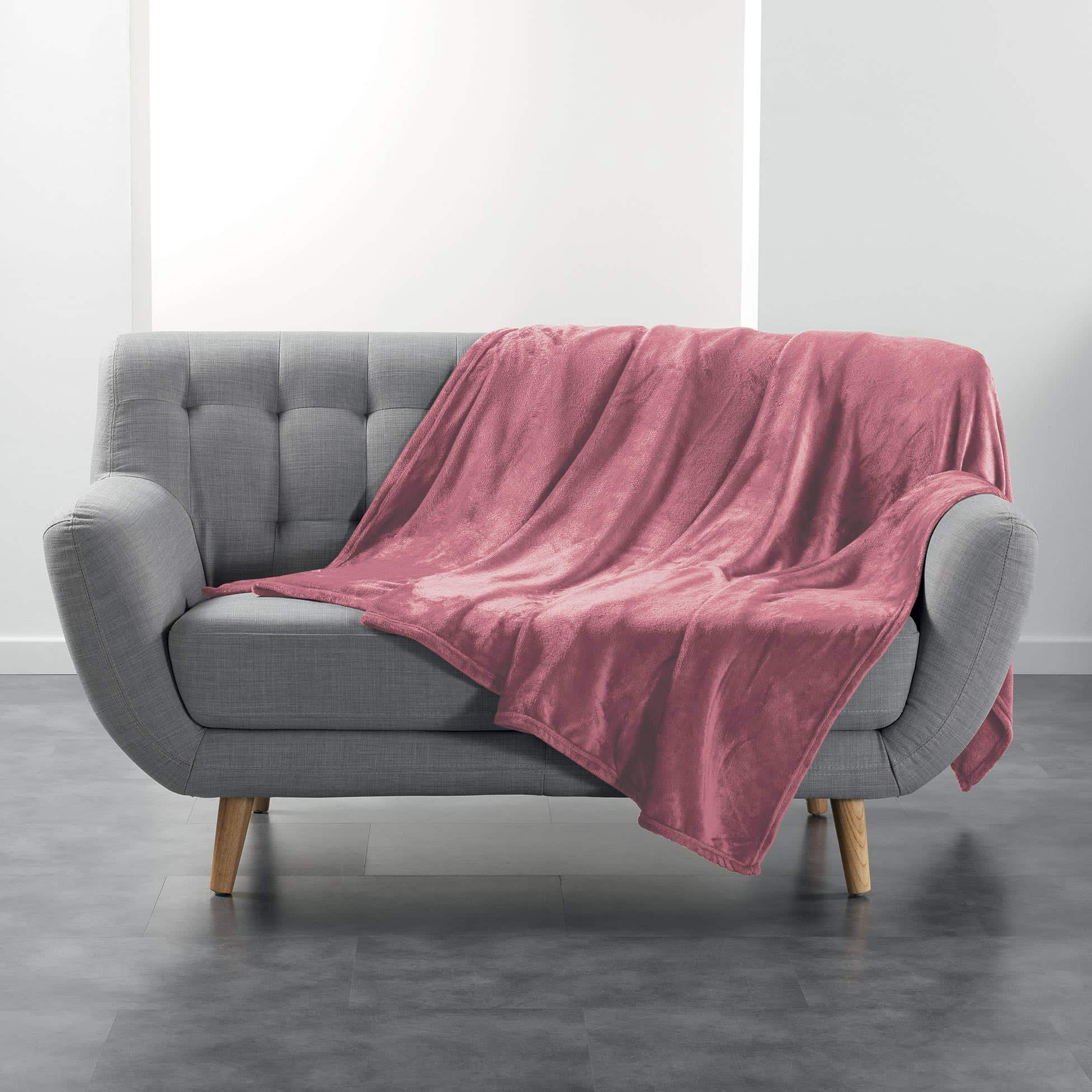 4goodz super Zachte en Grote Fleece Plaid - 180x220 cm - Roze