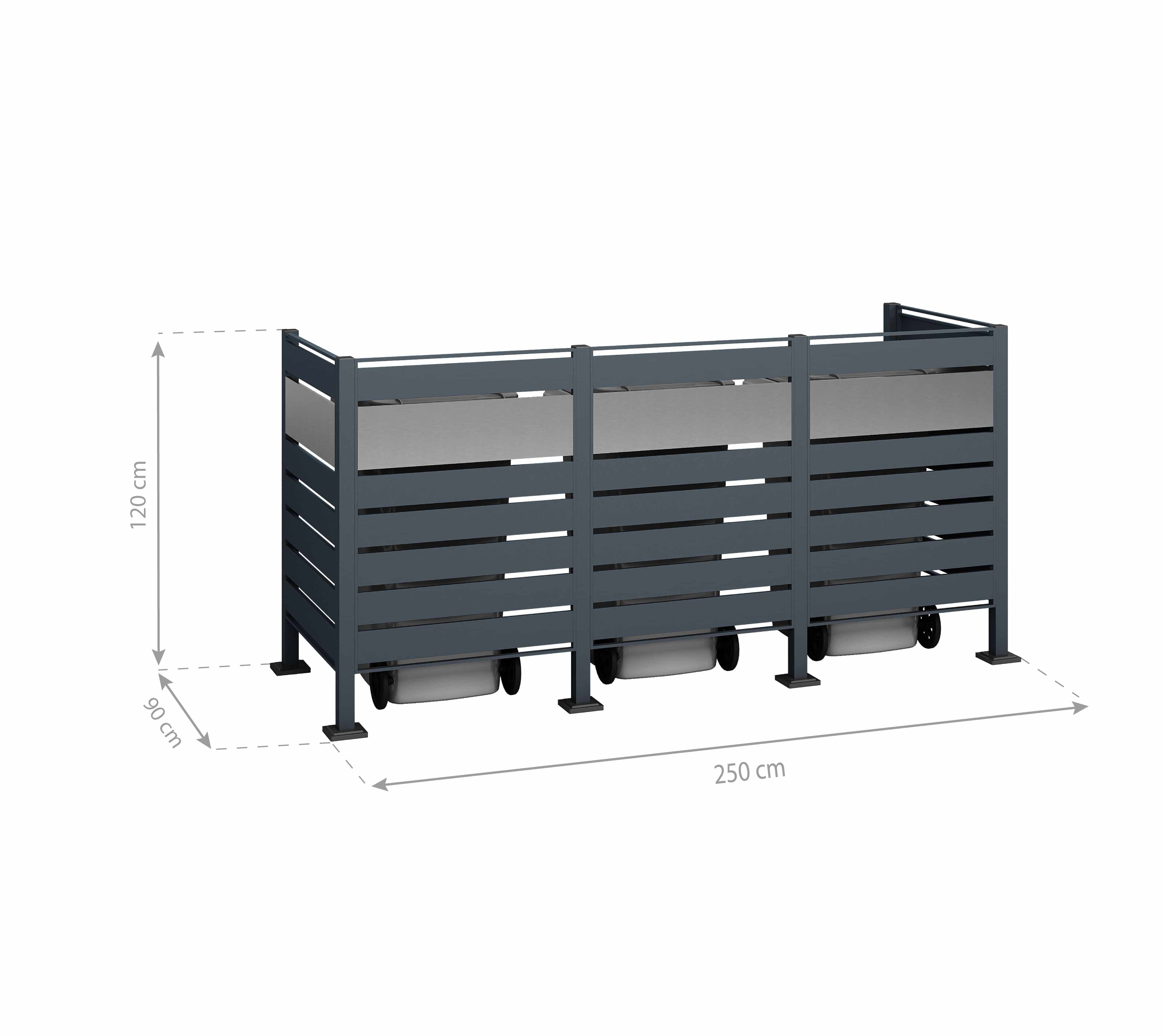Westmann Containerombouw voor 3 containers - WMJGBF03-4S-120-3 - Kliko ombouw