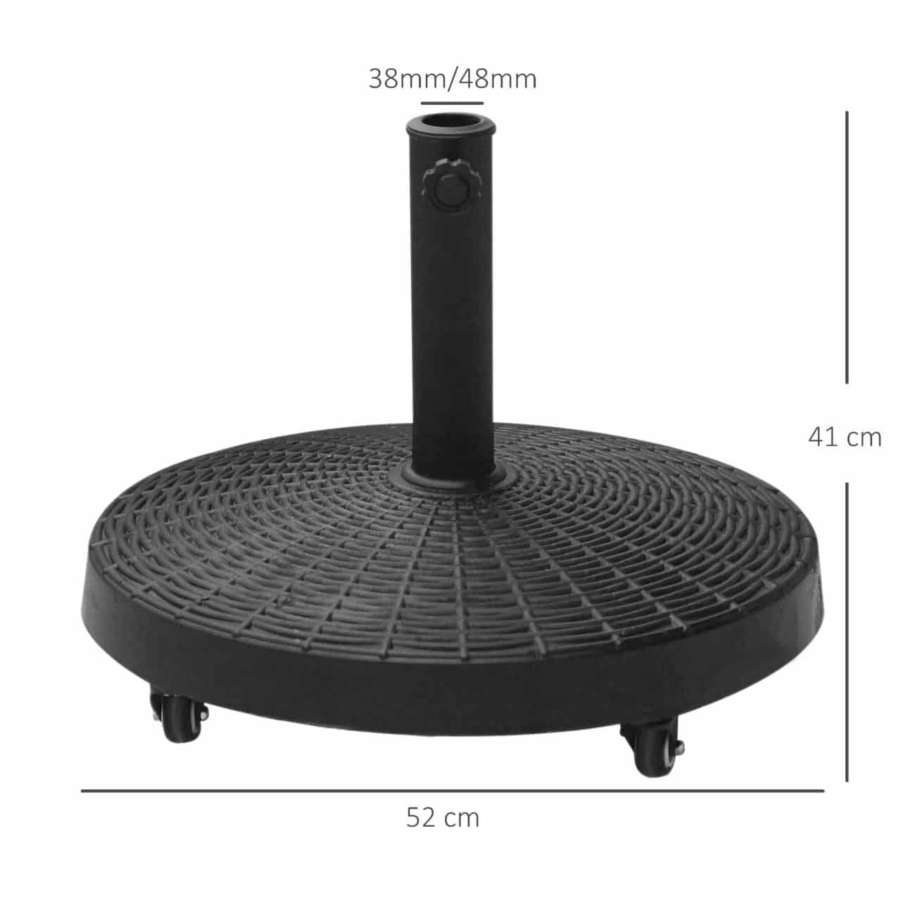 4goodz Parasolvoet 25 kg Verrijdbaar Cement - parasols Ø35/Ø38/Ø48 mm