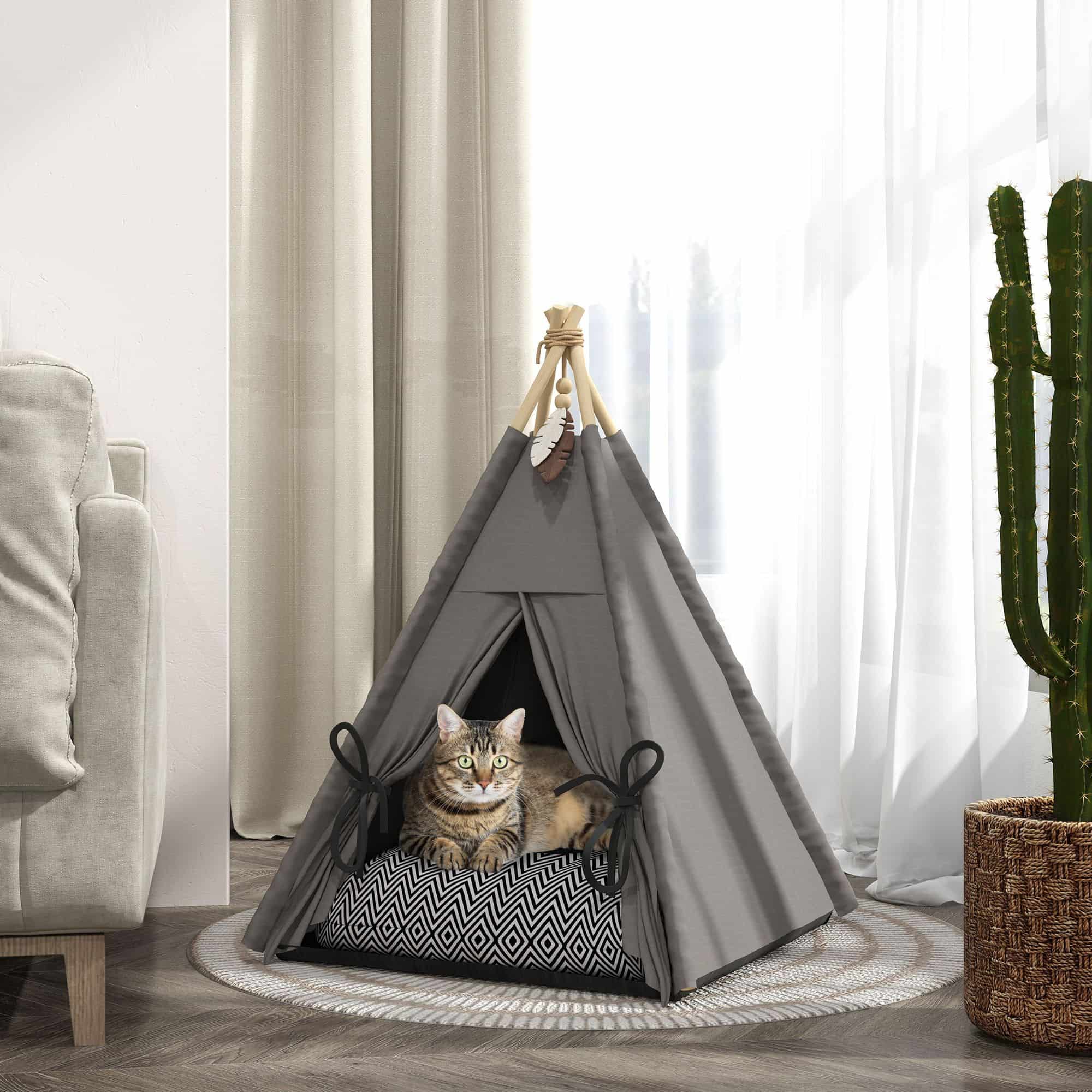 4goodz Tipi-tent voor katten en honden - Grijs