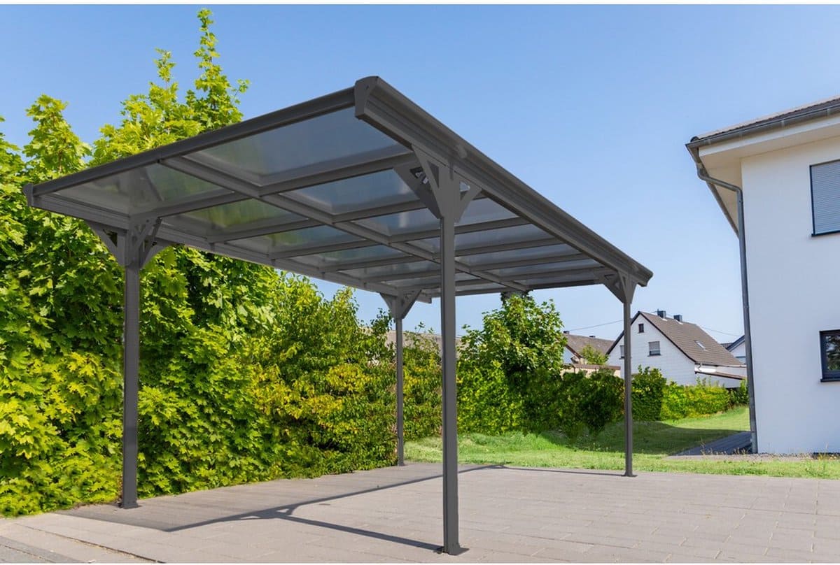 Westmann Aluminium carport met plat dak Helsinki - Antraciet - 503x305x232cm