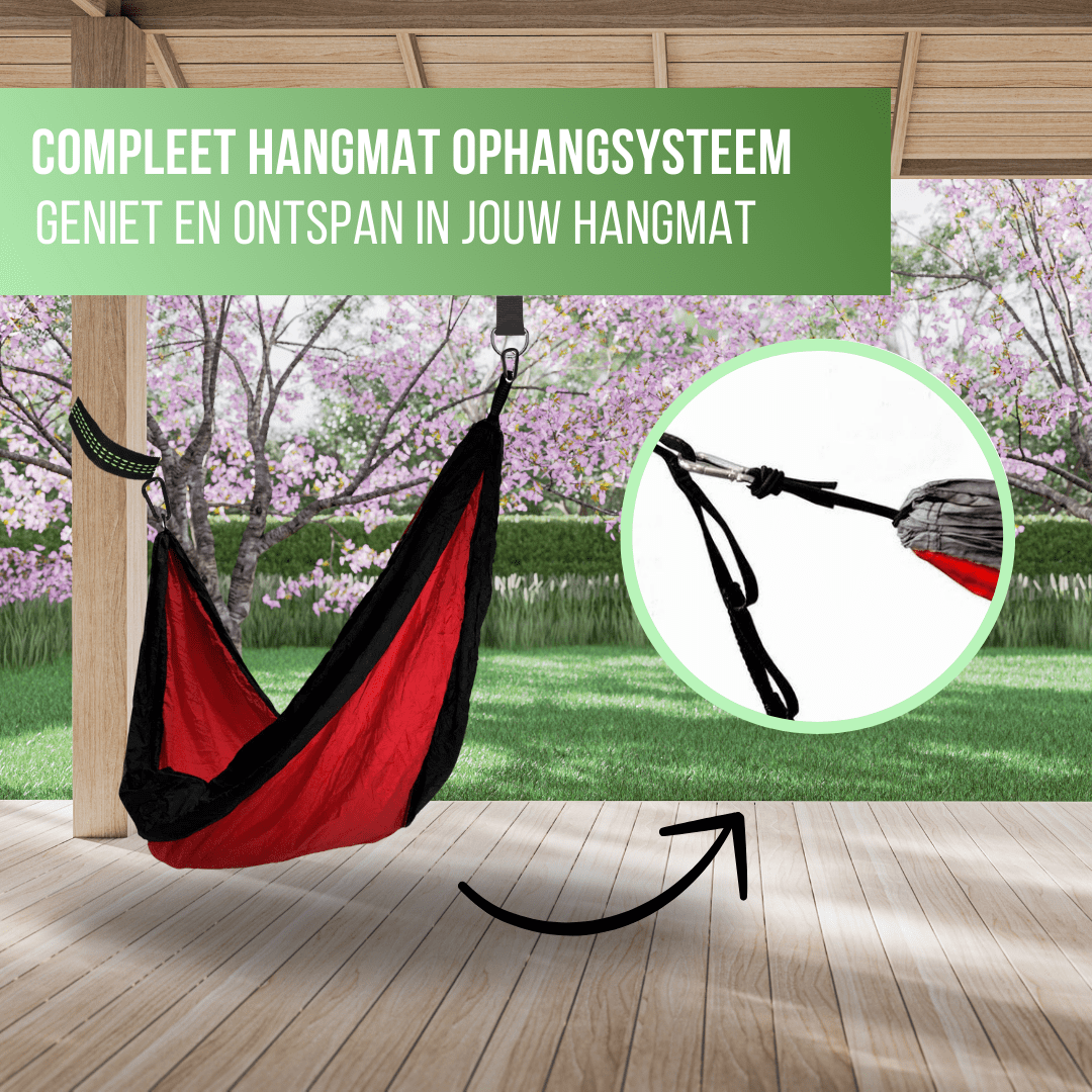 4gardenz® Ophangsysteem voor Hangmatten - Bevestigingsset Schommel &amp; Hangmat - Ophangset tot 200 kg