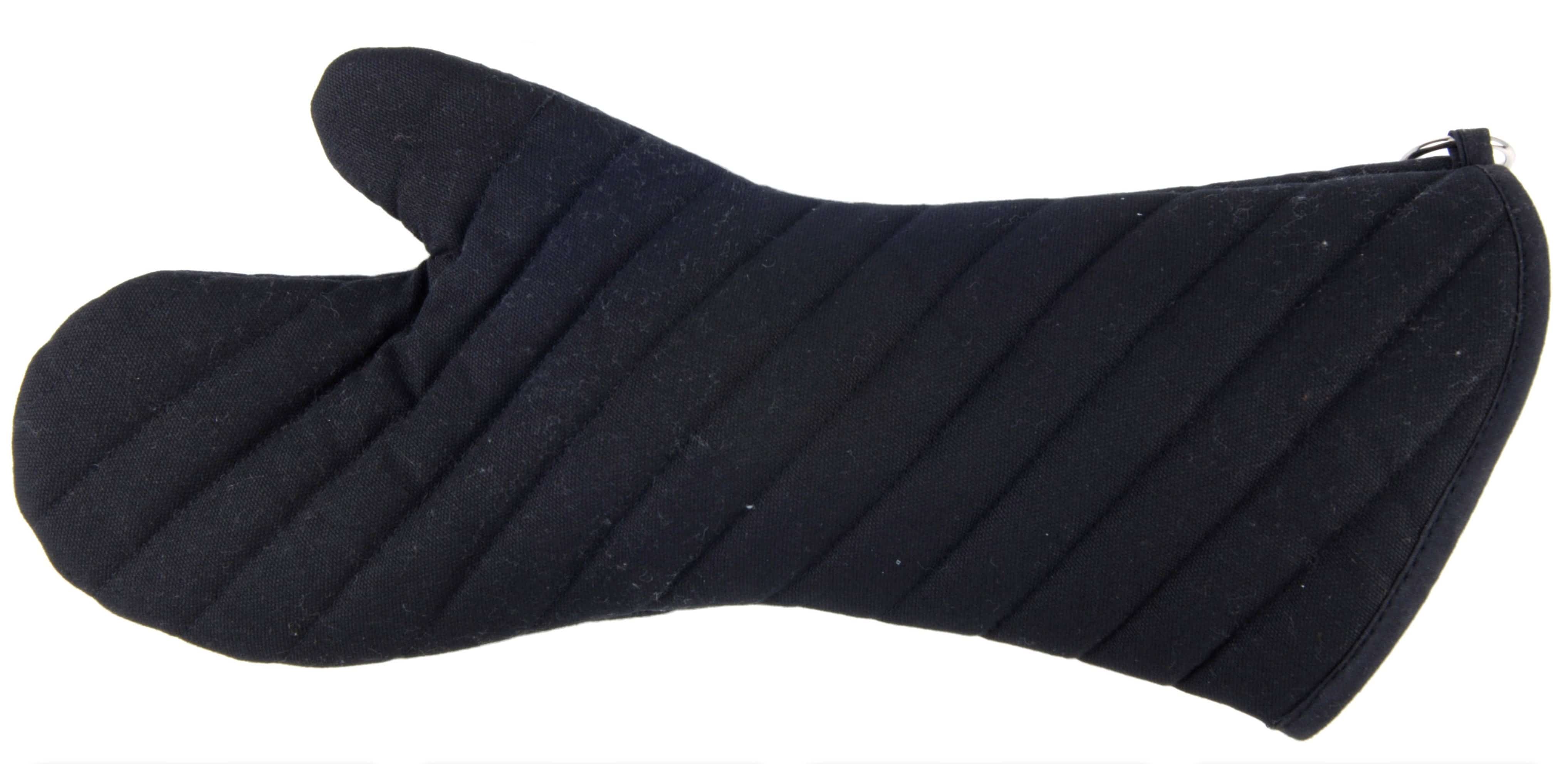 4cookz® katoenen Oven/bbq Handschoen Zwart met extra lange mouw