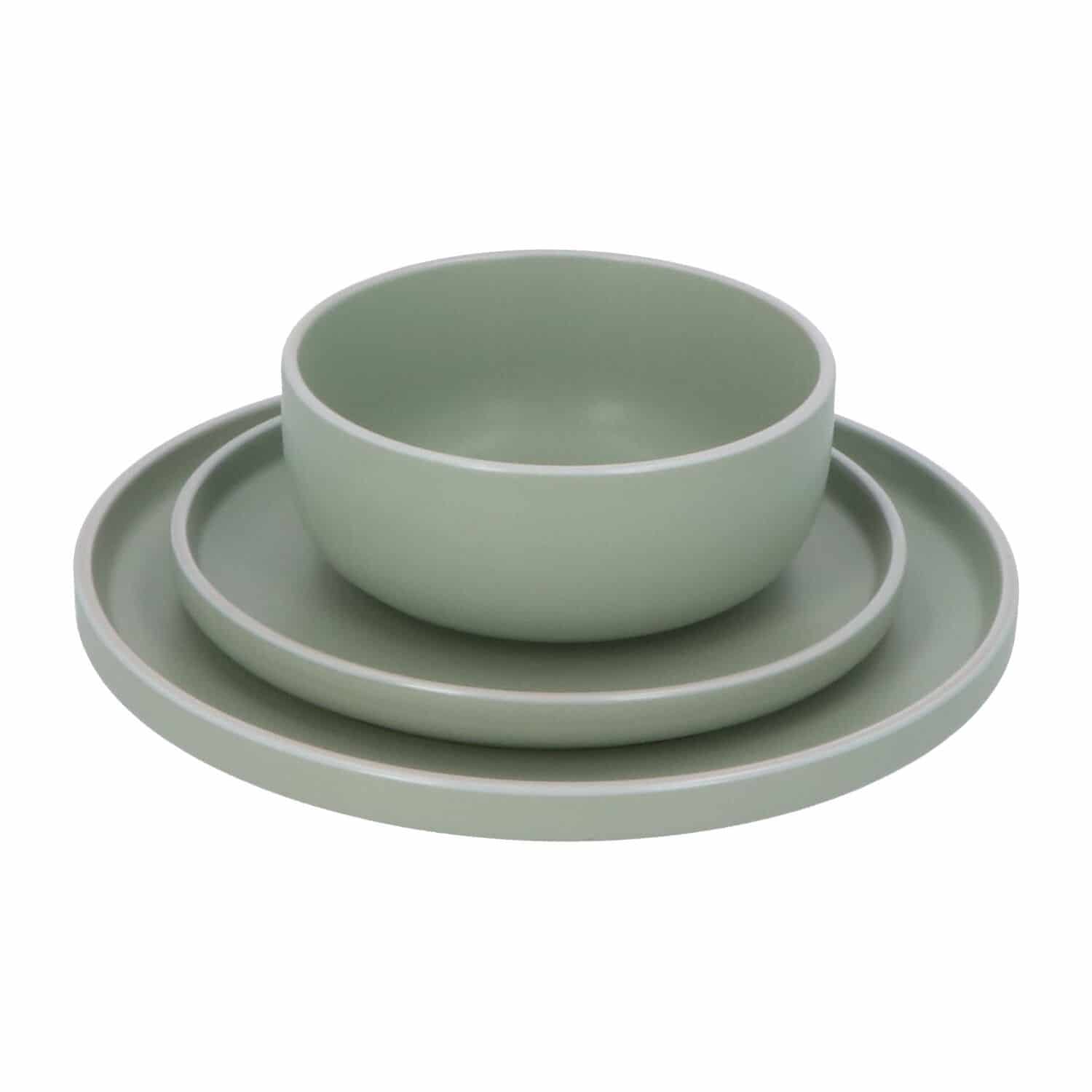 6 persoons Servies 18 delig Nordic style Keramiek - groen/wit