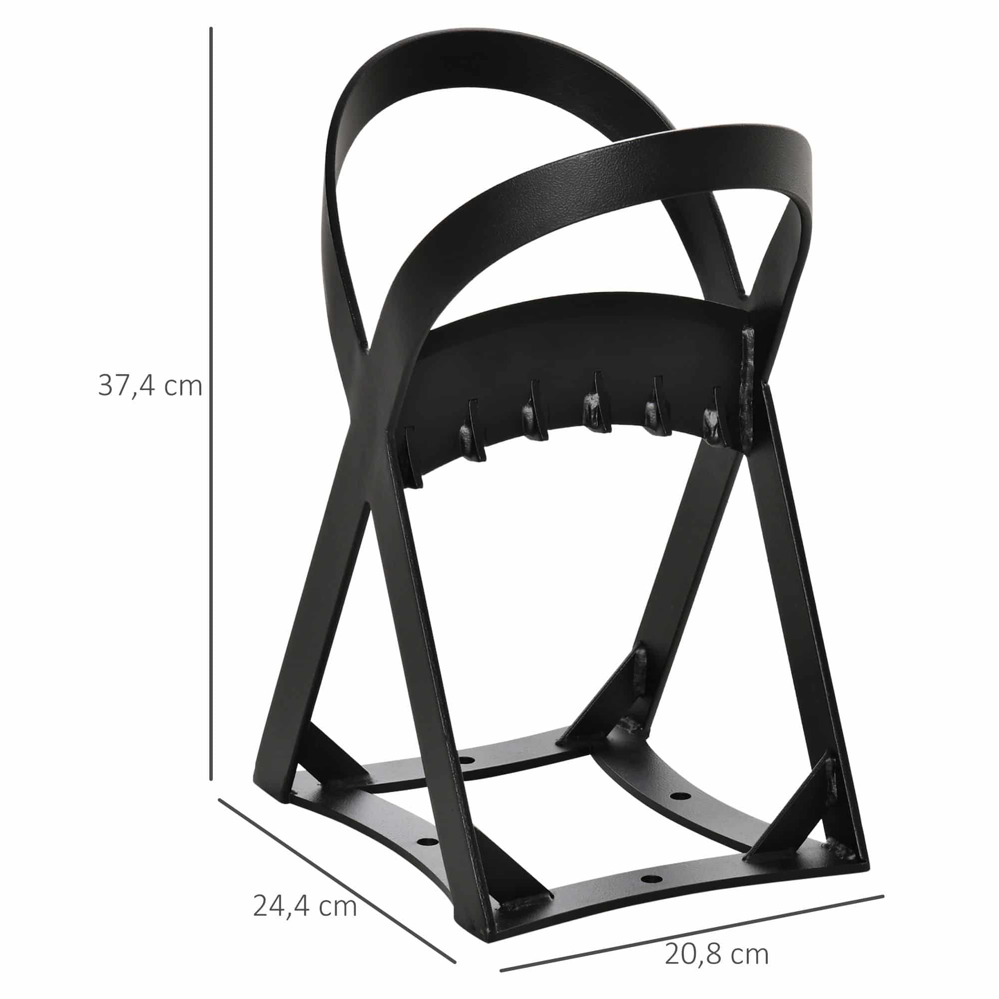 Houtklover van Koolstofstaal - Houtsplitter 20x24x 37 cm - Zwart