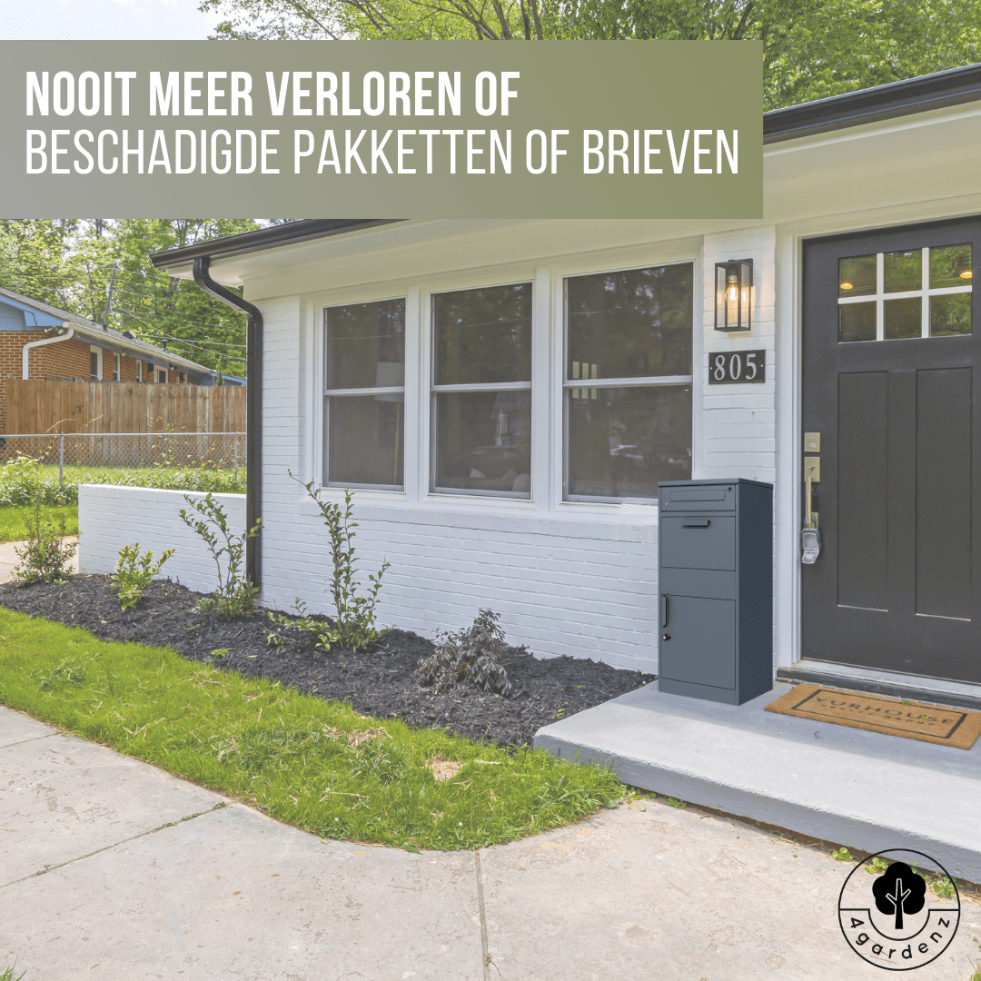 4gardenz® Pakketbrievenbus met apart Postvak - Anti-diefstal - Staande Pakketbox - Antraciet