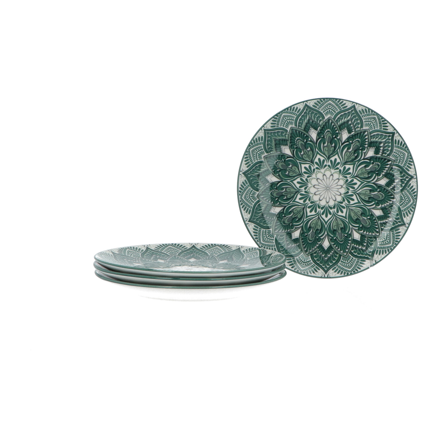 Luzzo® Mandala Serviesset 4 persoons 12-delig porselein - Groen