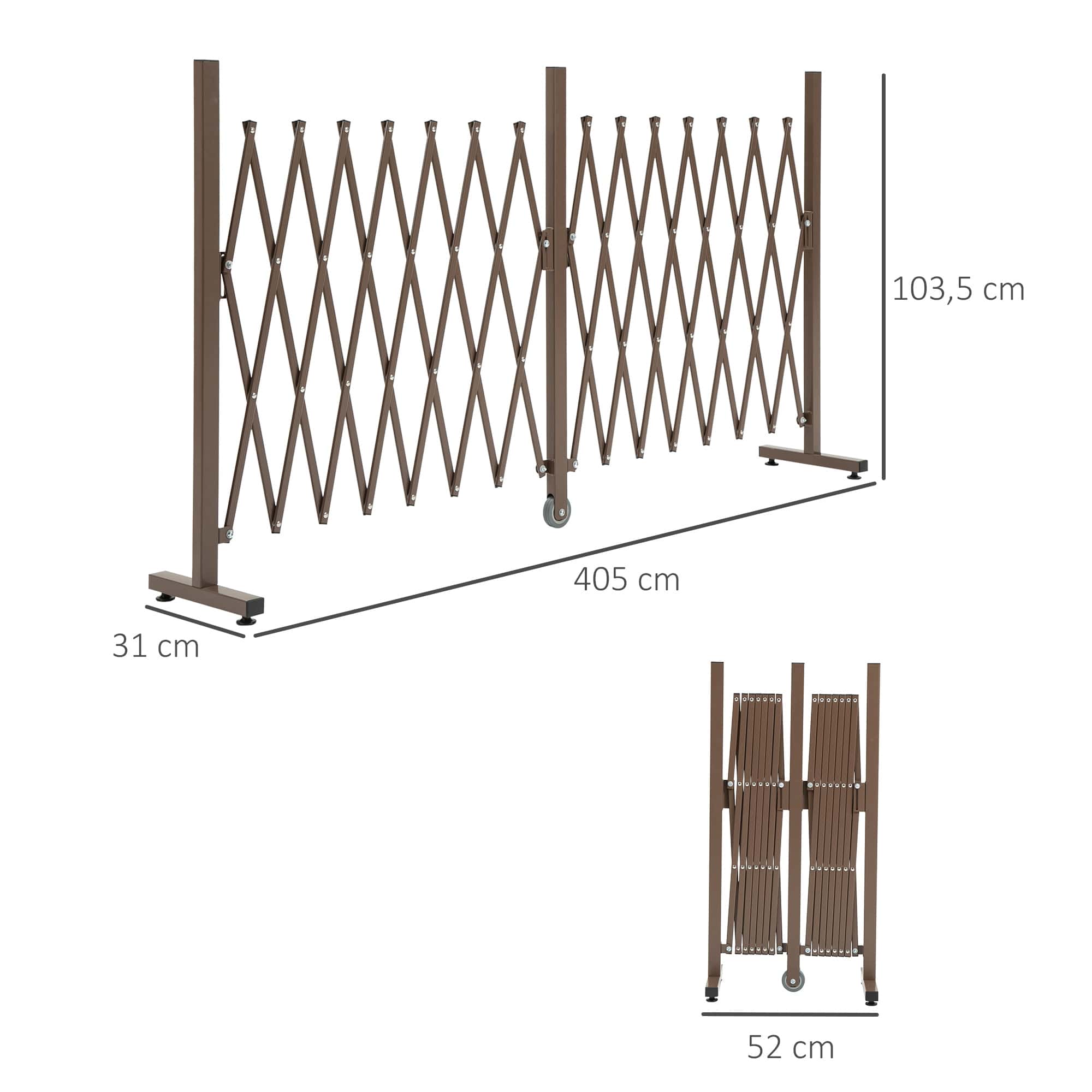 4goodz flexibel Hekwerk Uitrekbaar van 52 - 405 cm - aluminium