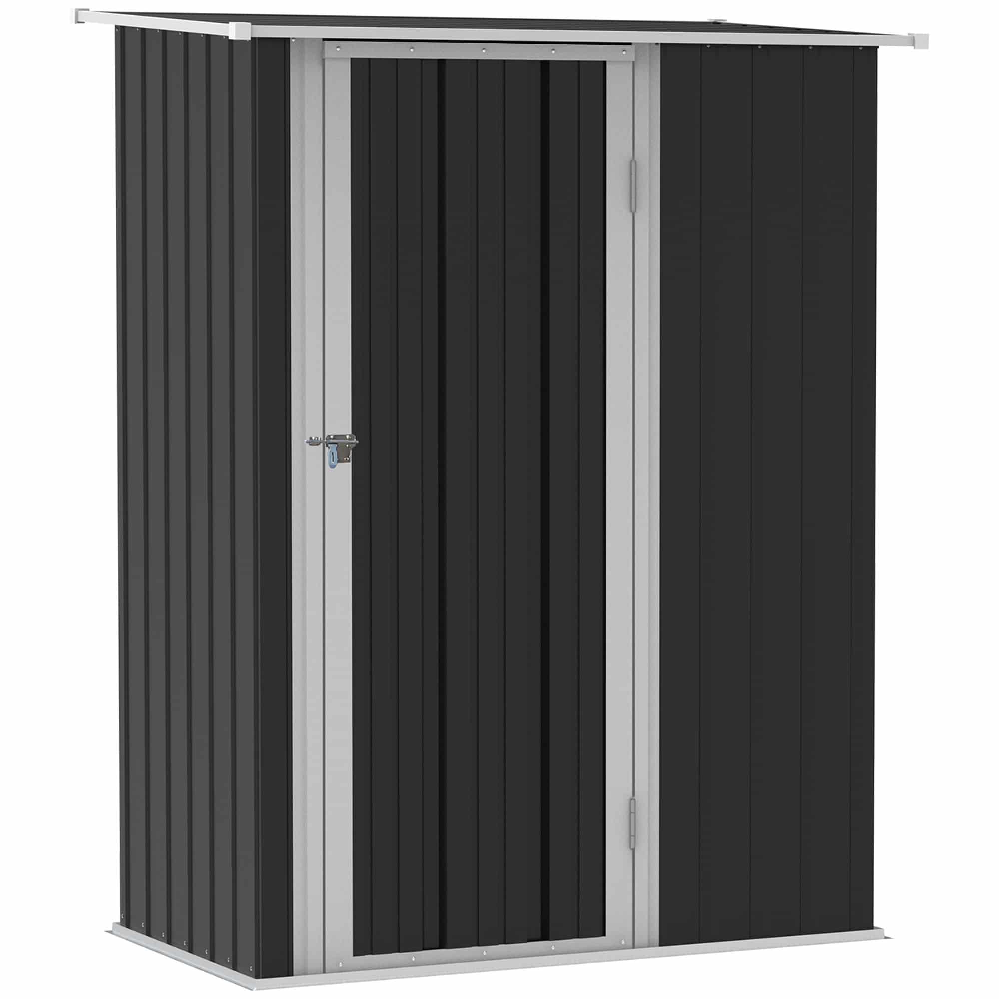 4goodz Outsunny Stalen Tuinkast Balkonkast 84x142x189 cm - Grijs