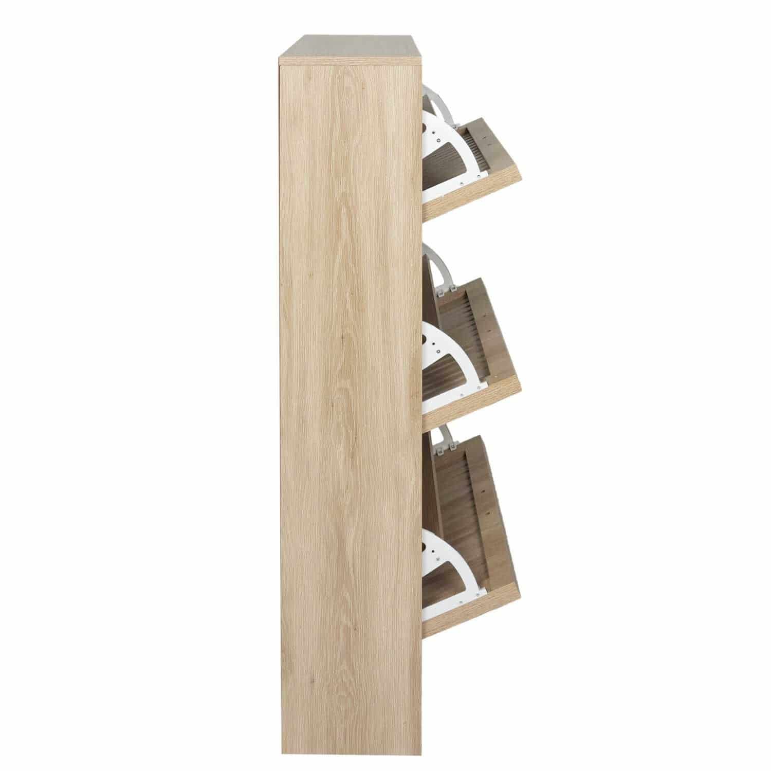 Luzzo Klub Schoenenkast 3 lades voor 12-18 paar - Paneel - Bruin