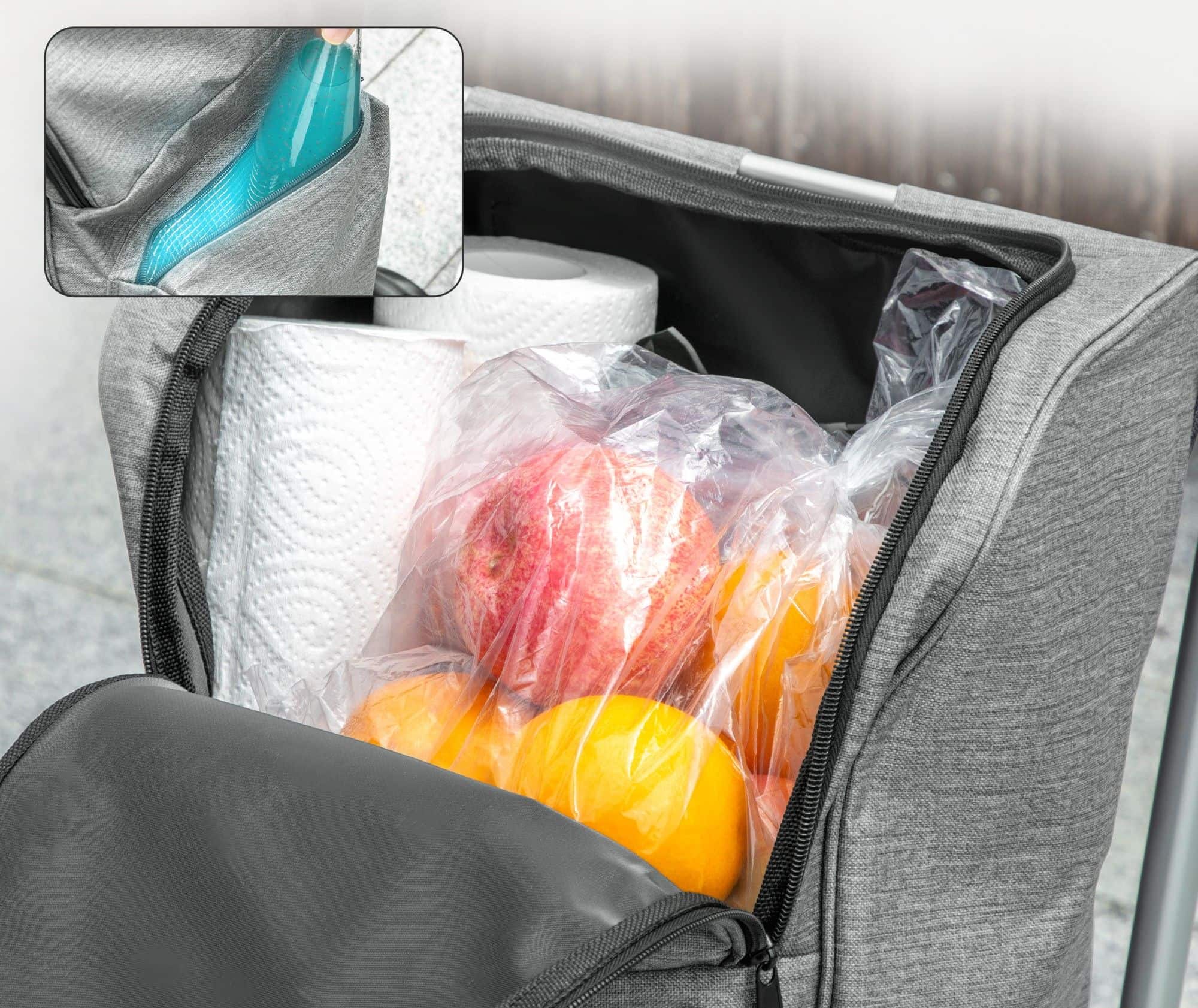 4goodz Boodschappentrolley met Koelvak - 46 liter - Grijs