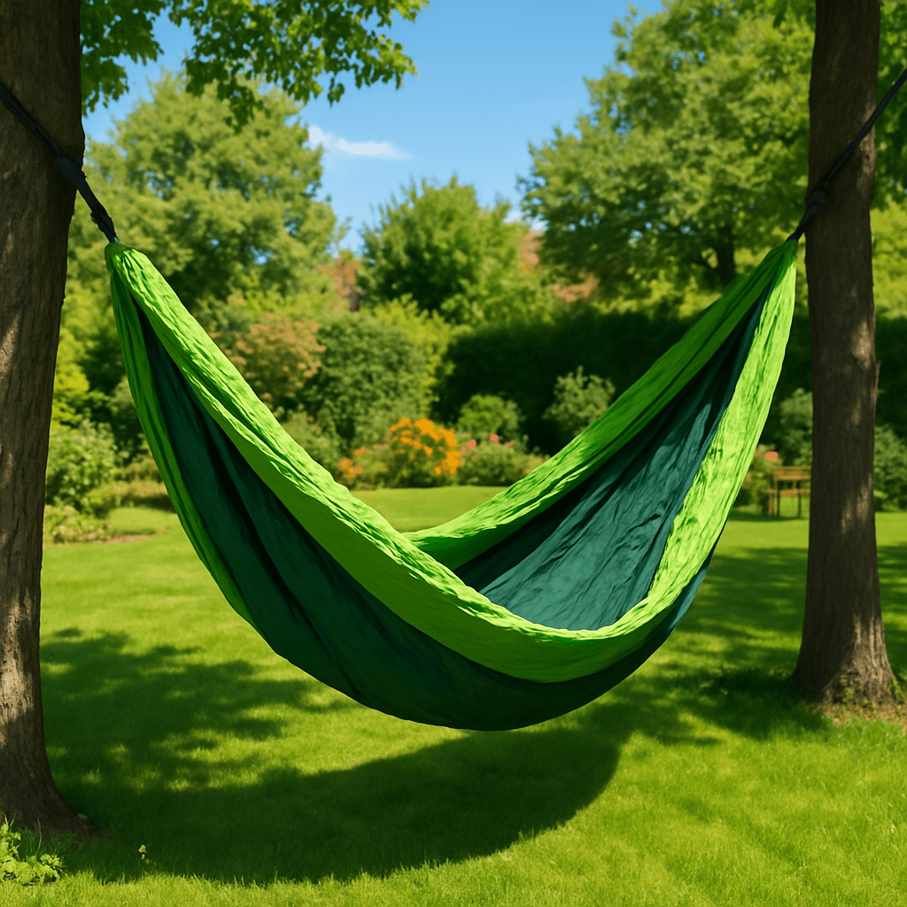 4gardenz® Lichtgewicht Nylon Hangmat 270x150cm - max. 200 kg - Groen