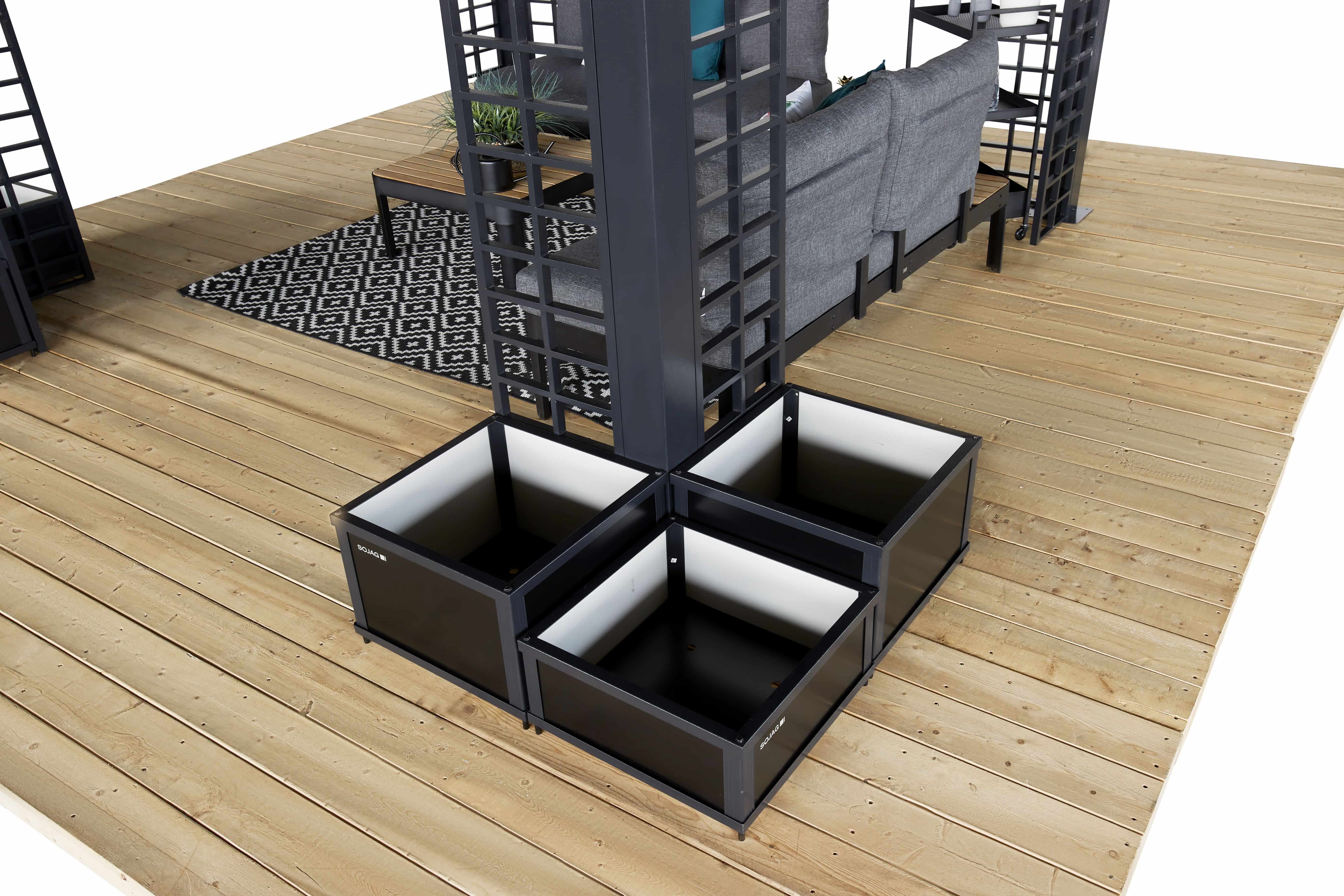 Sojag Paviljoen Pergola Havana 300 cm - met Plantenbakken - Zwart