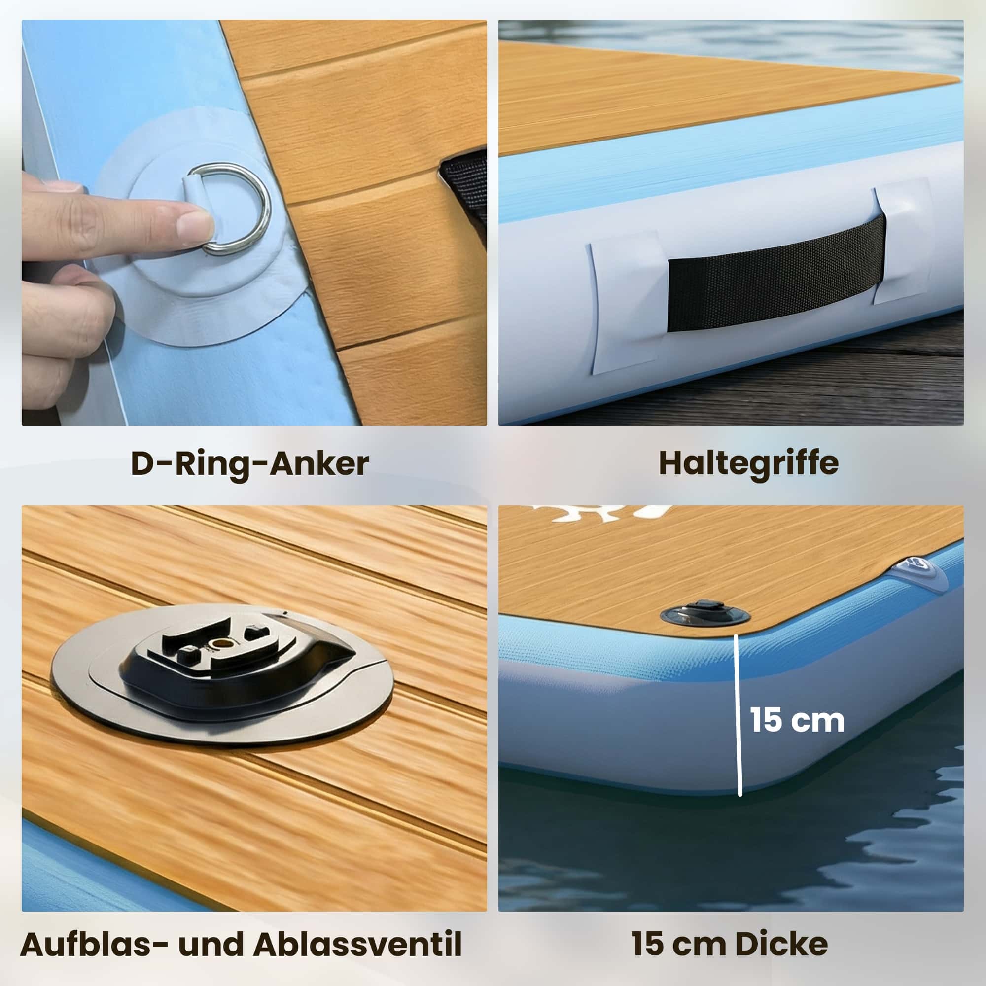 4goodz Opblaasbaar Zwemplatform 2,4x1,8m - 4-6 Personen met Antislip Oppervlak 4goodz Opblaasbaar Zwemplatform 2,4x1,8m - 4-6 Personen met Antislip Oppervlak