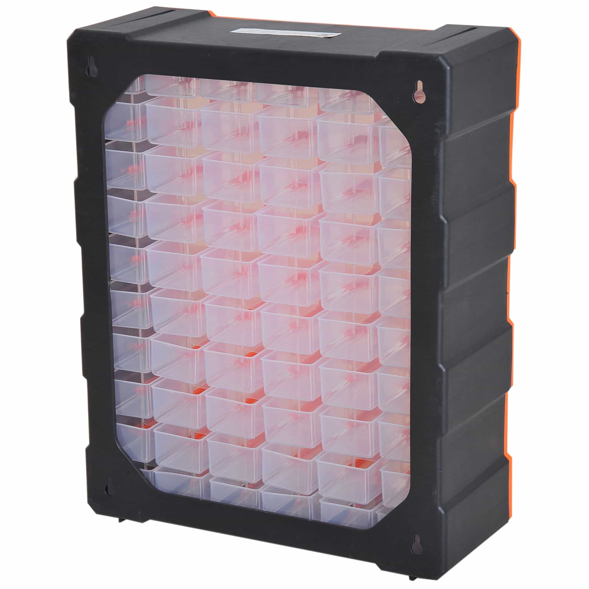 Durhand® Assortimentsdoos 60 sorteerbox schuifladen voor kleine onderdelen - Oranje