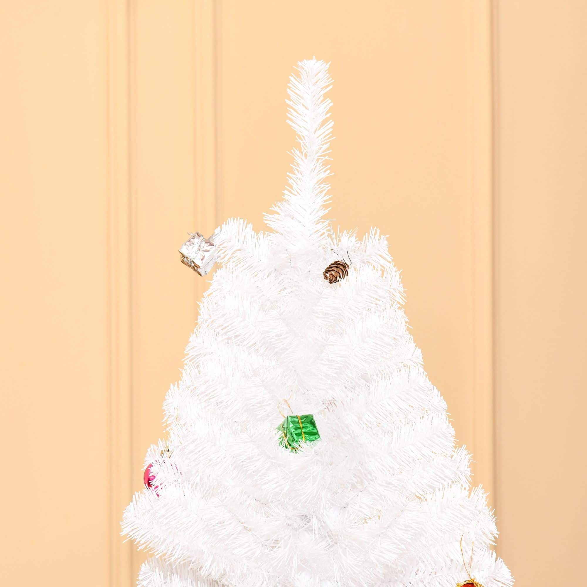 Witte Kunstkerstboom Kant-en-Klaar met decoratie Ø105cm - 180 cm - Wit