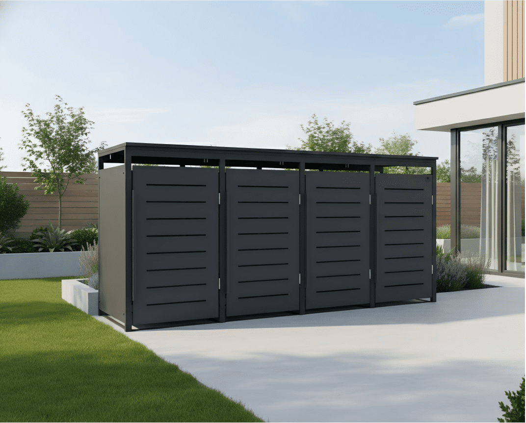 4gardenz® Slimline Kliko Containerombouw 4 Afvalbakken - Antraciet