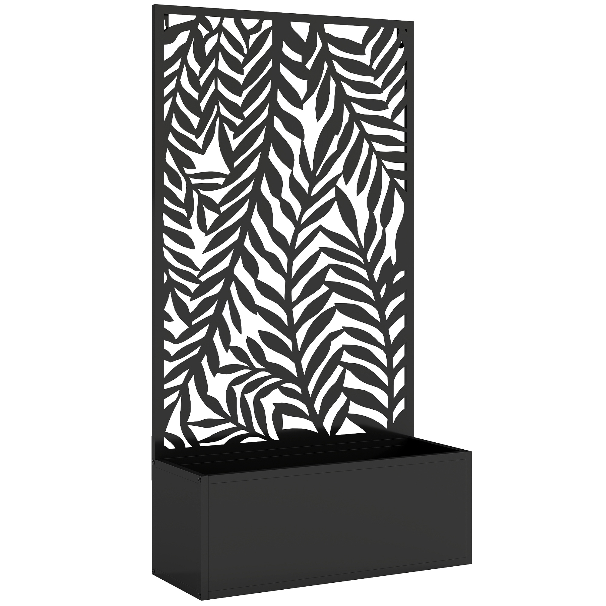 4goodz Plantenbak Metaal met klimrek - 23x61x113 cm - Zwart