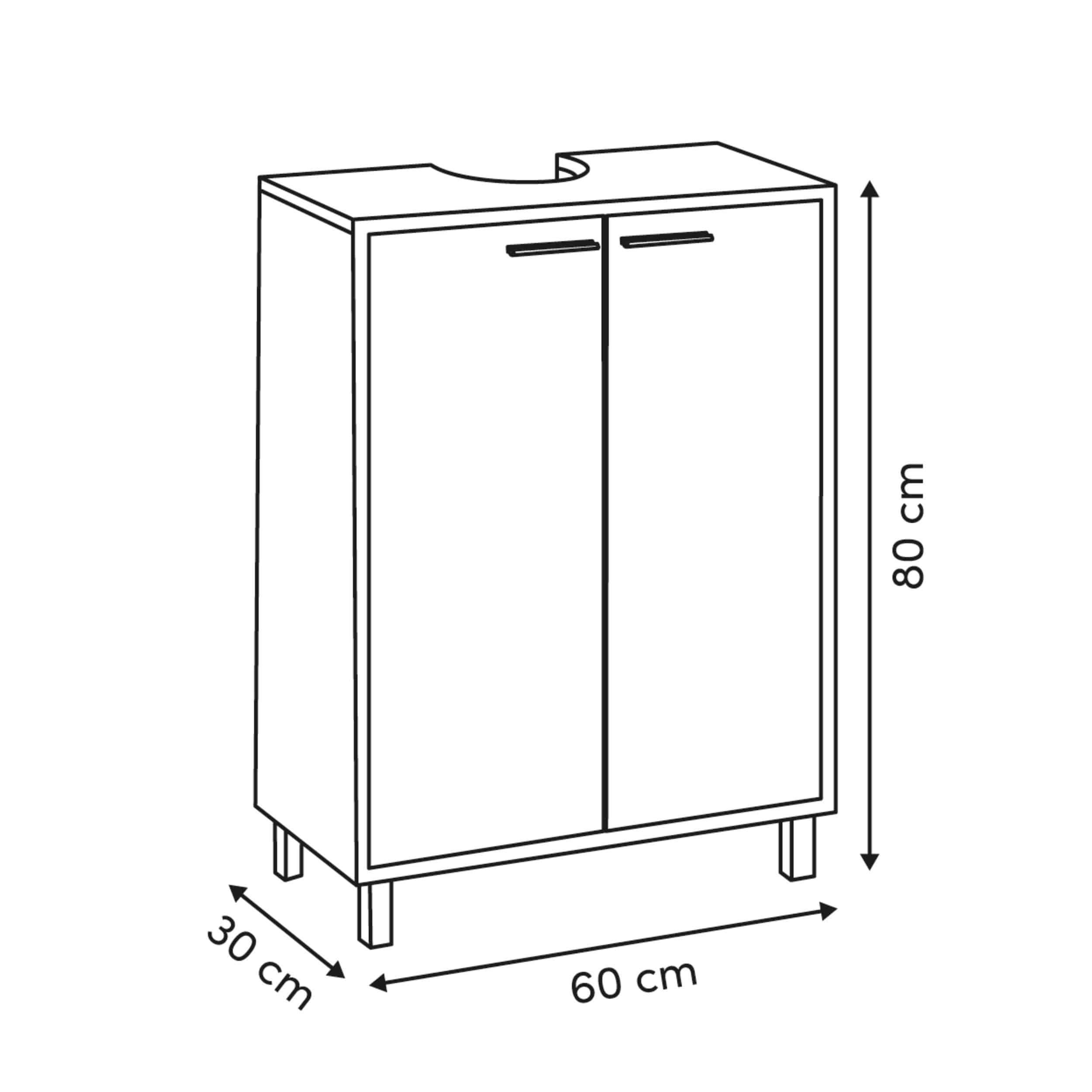 4bathroomz Wastafel Onderkast met Uitsparing Lugano - marmer/houtlook