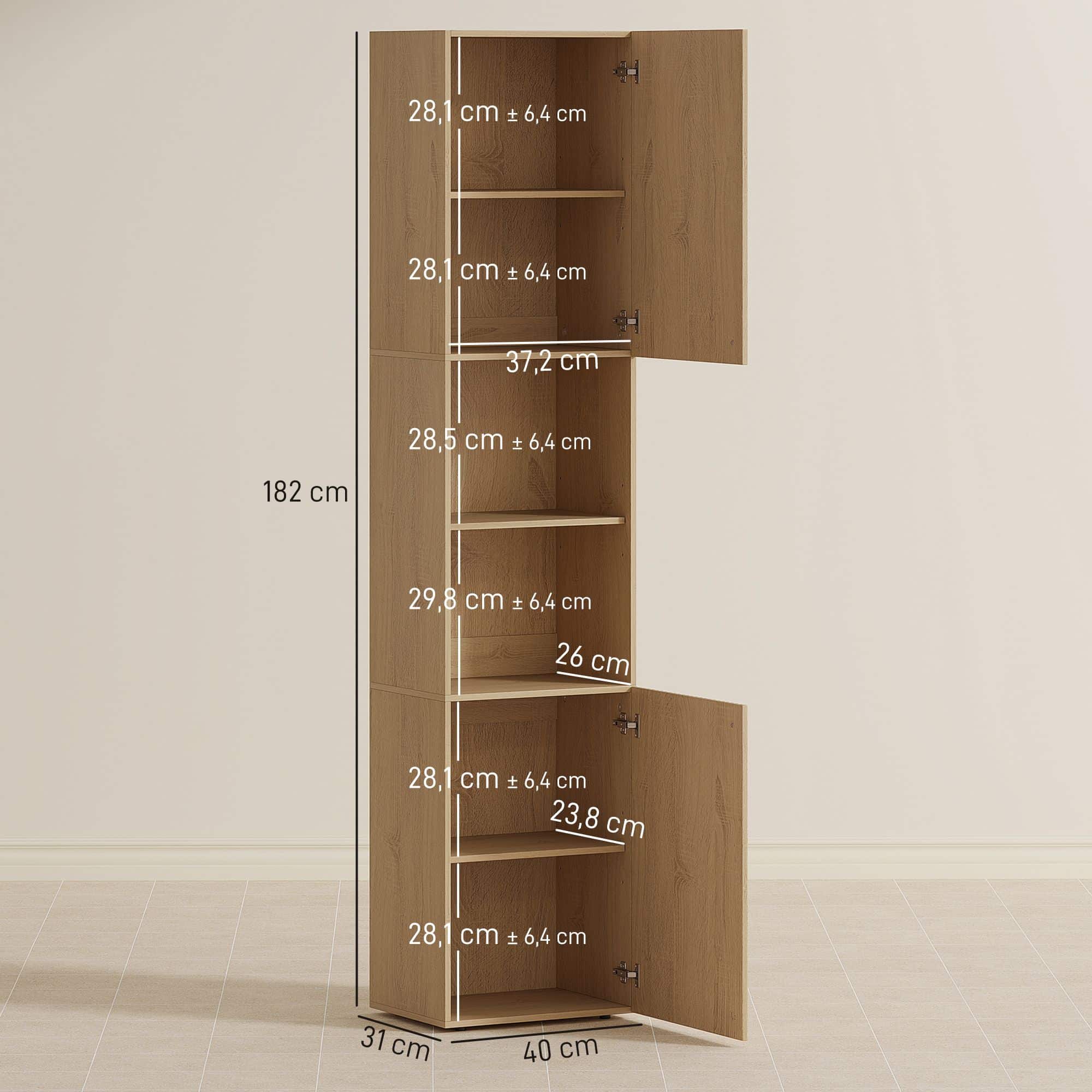 4goodz Panel Hoge badkamerkast - kolomkast - 2 deuren - 2 open schappen