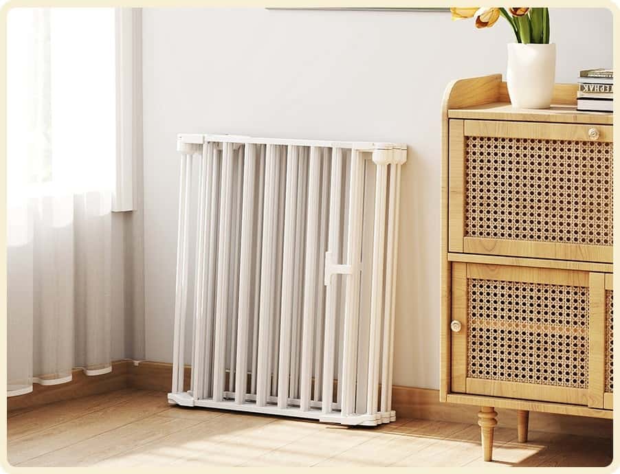 Opvouwbaar Veiligheidshek voor Huisdieren 6 panelen 366x75cm - Wit