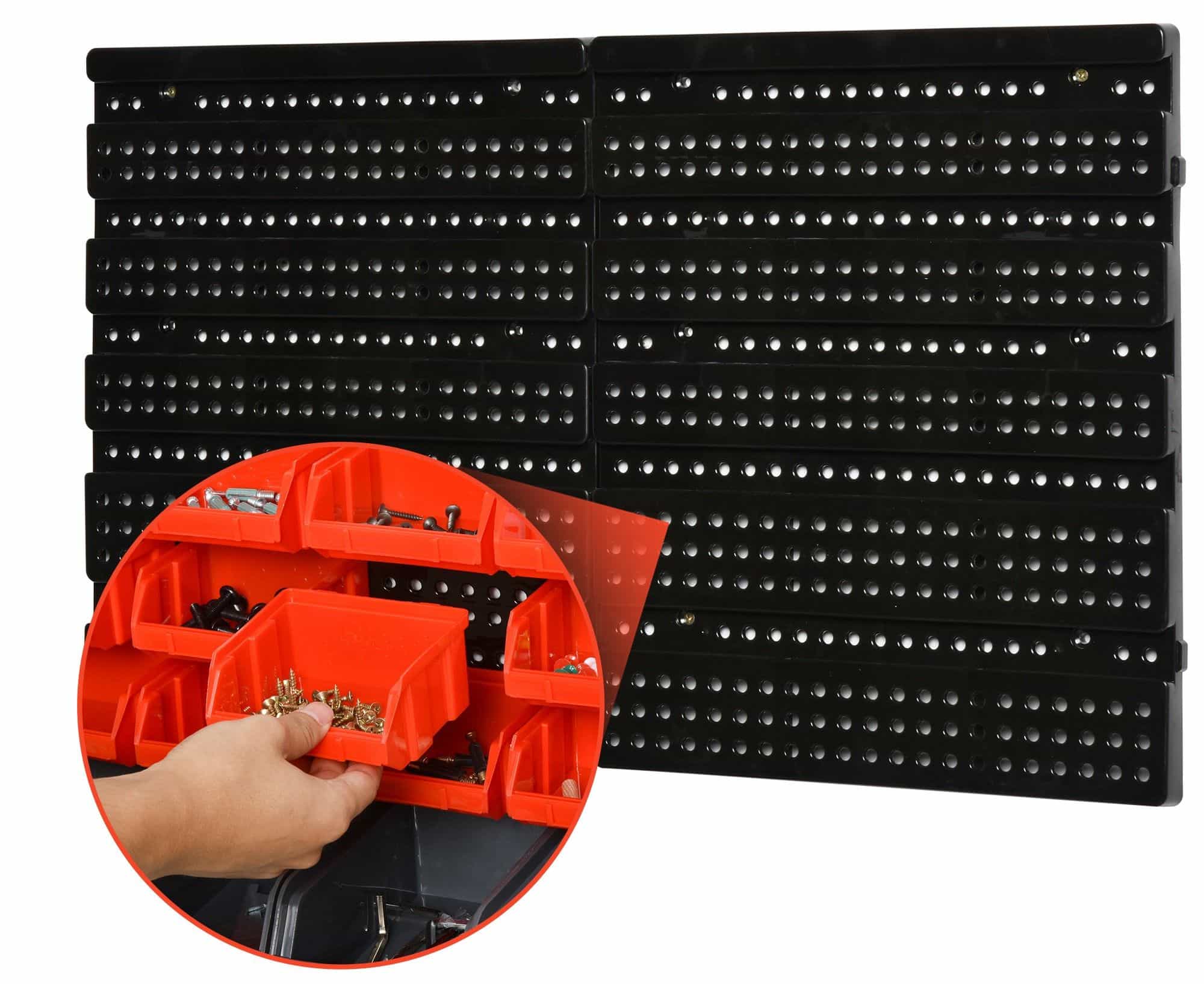 4goodz Gereedschapswand 63x37 cm met 30 bakjes in 2 maten - Rood