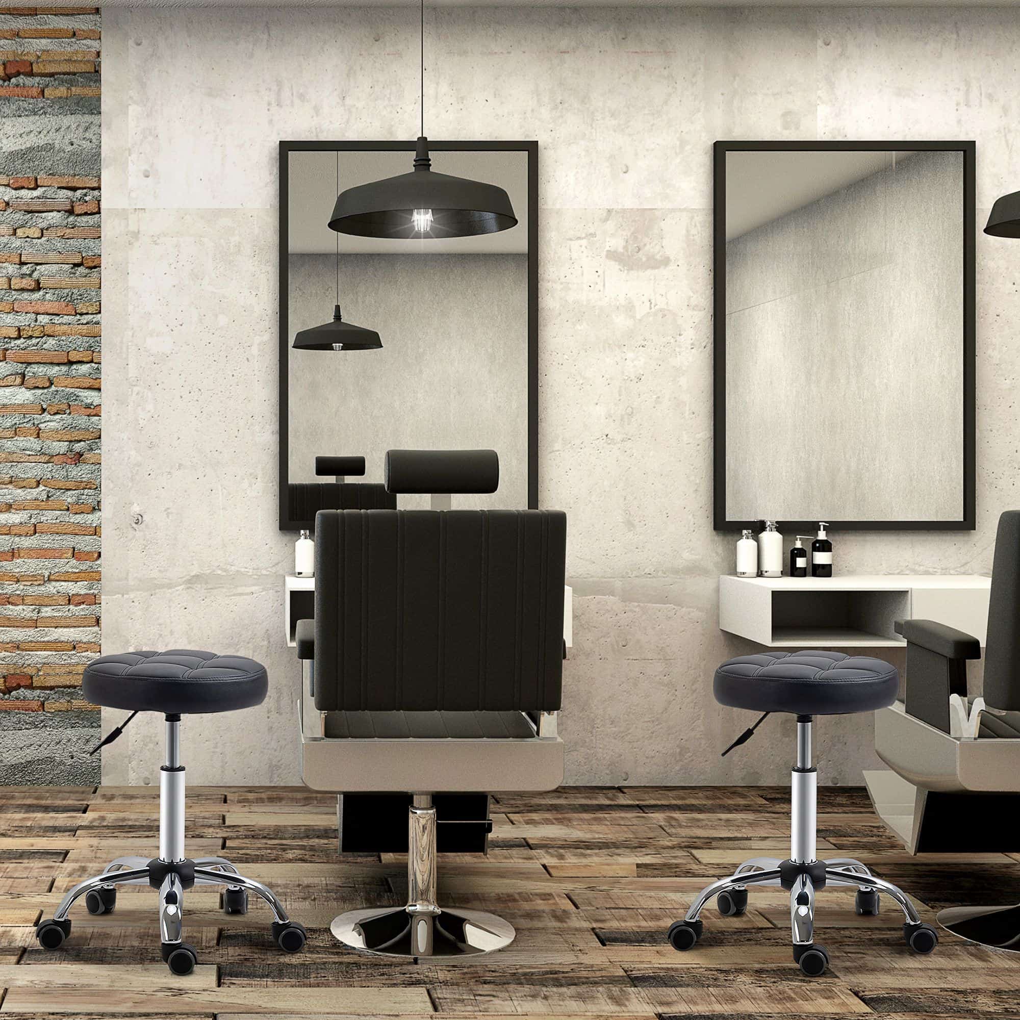 2 stuks Ergonomische Rolkruk Hoogte Verstelbaar 51-67cm - Zwart